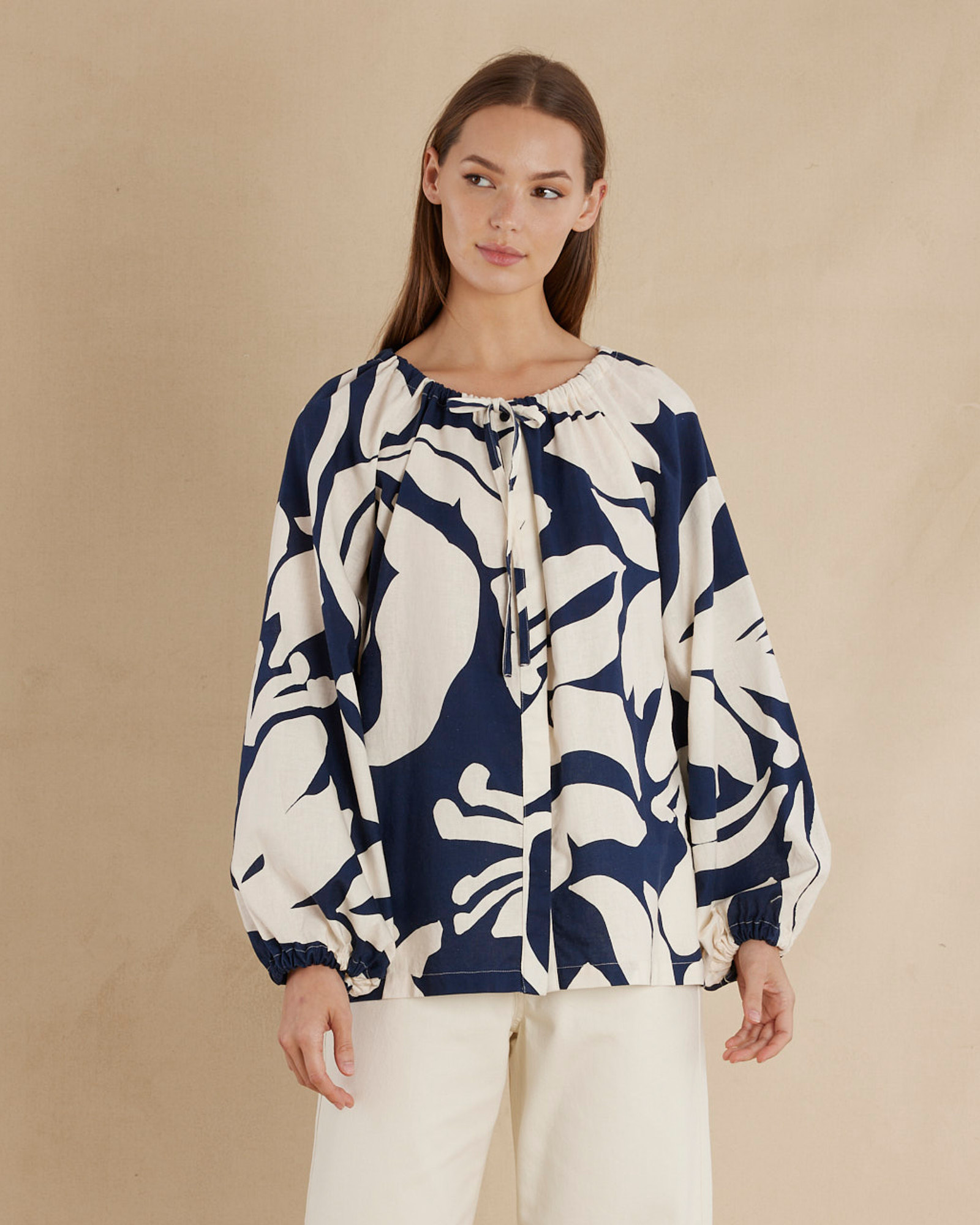 Zaffira Linen Tunic Blouse