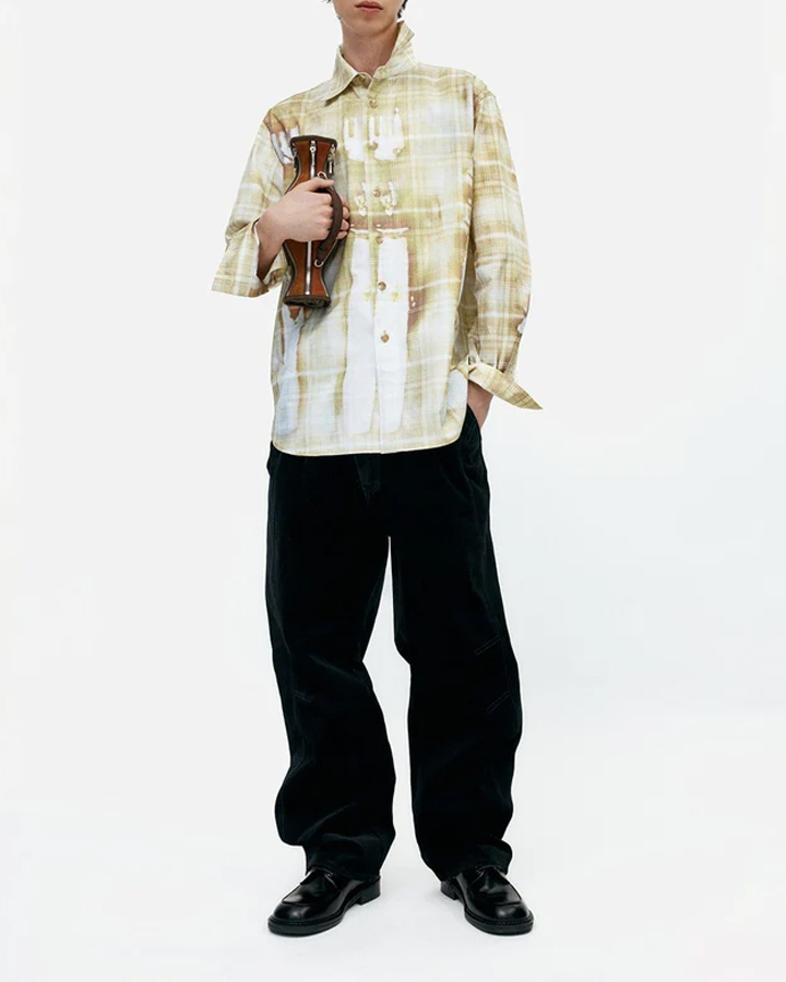 Trompe L'oeil Printed Check Shirt