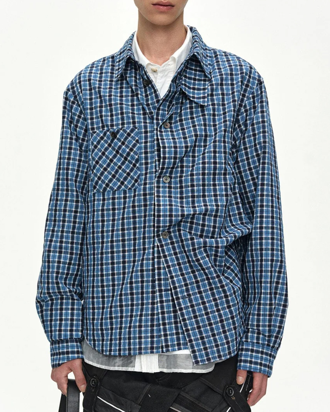 Blue Check Layered Shirt