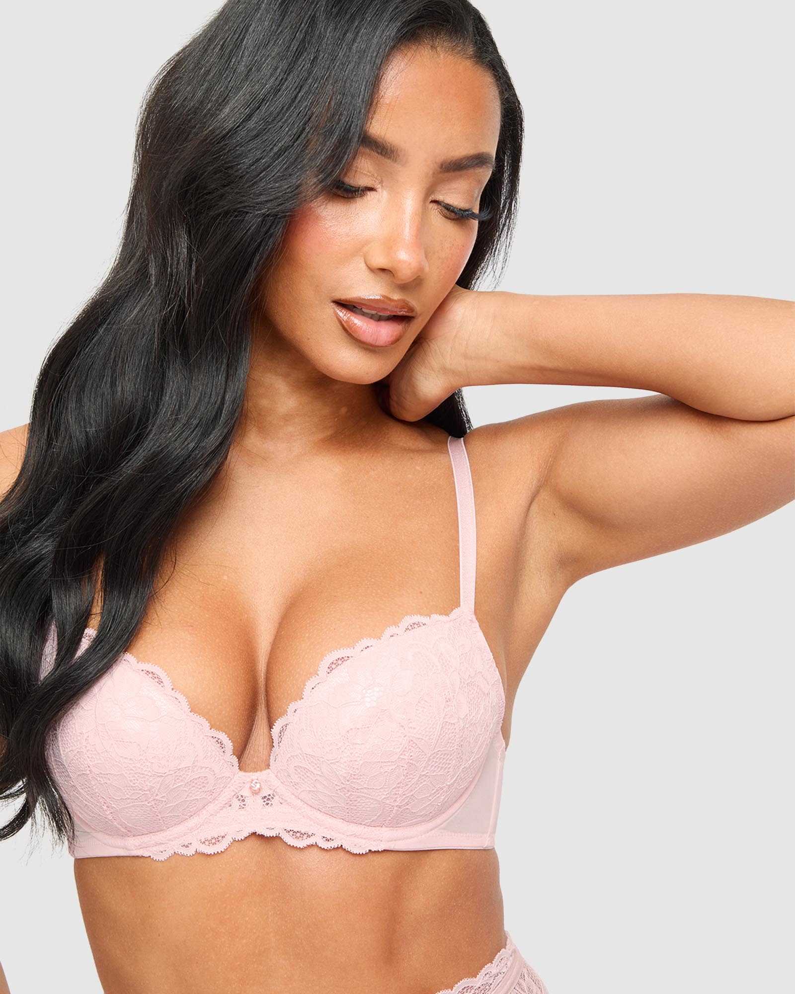 Sexy Lace Padded Plunge Bra