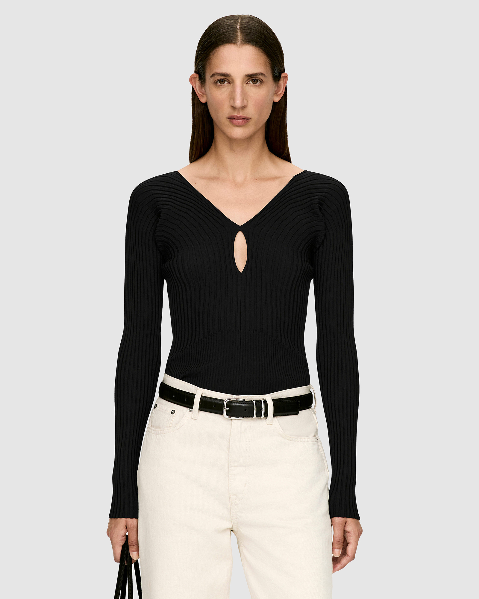 V-Neck Rib Top