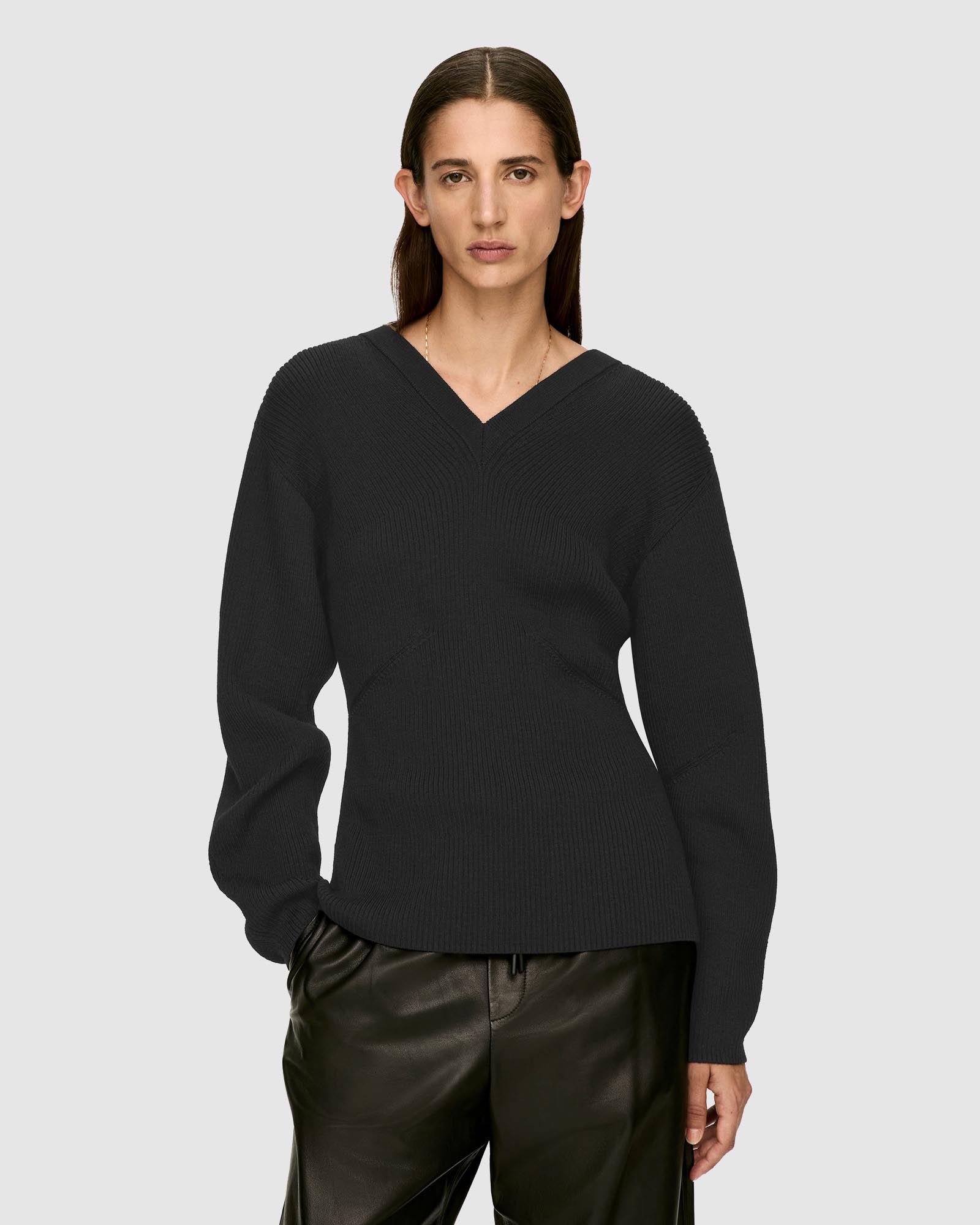 V-Neck Wool-Cotton Jumper