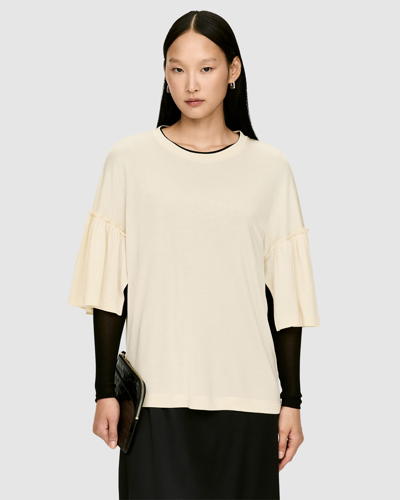 Frill-Sleeve T-Shirt