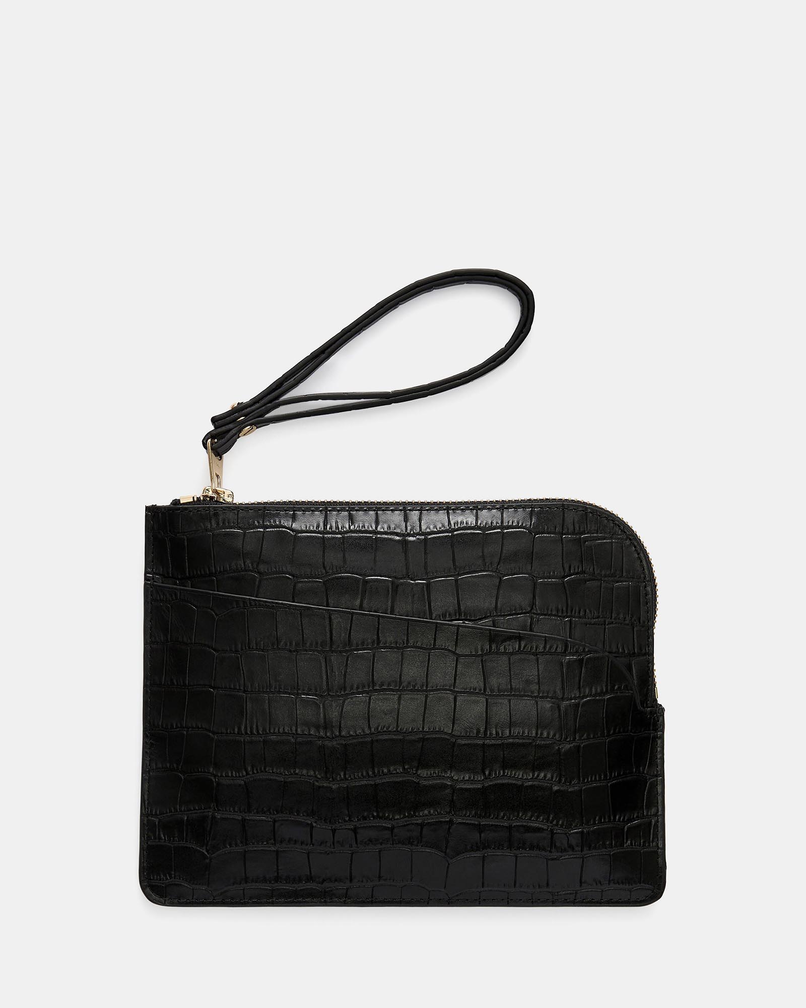 Croco-Effect Leather Pouch