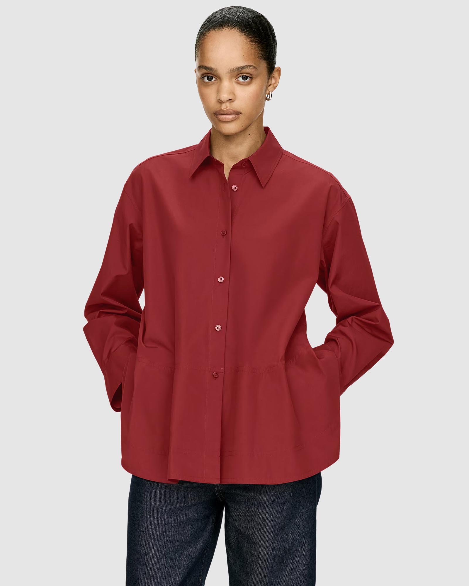 Cotton Peplum Blouse