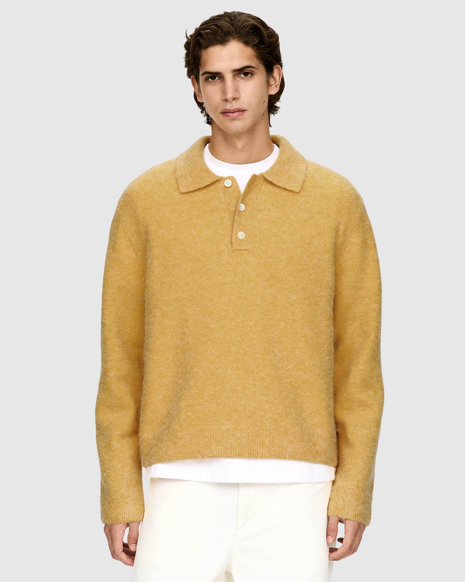Alpaca Wool Blend Polo Shirt