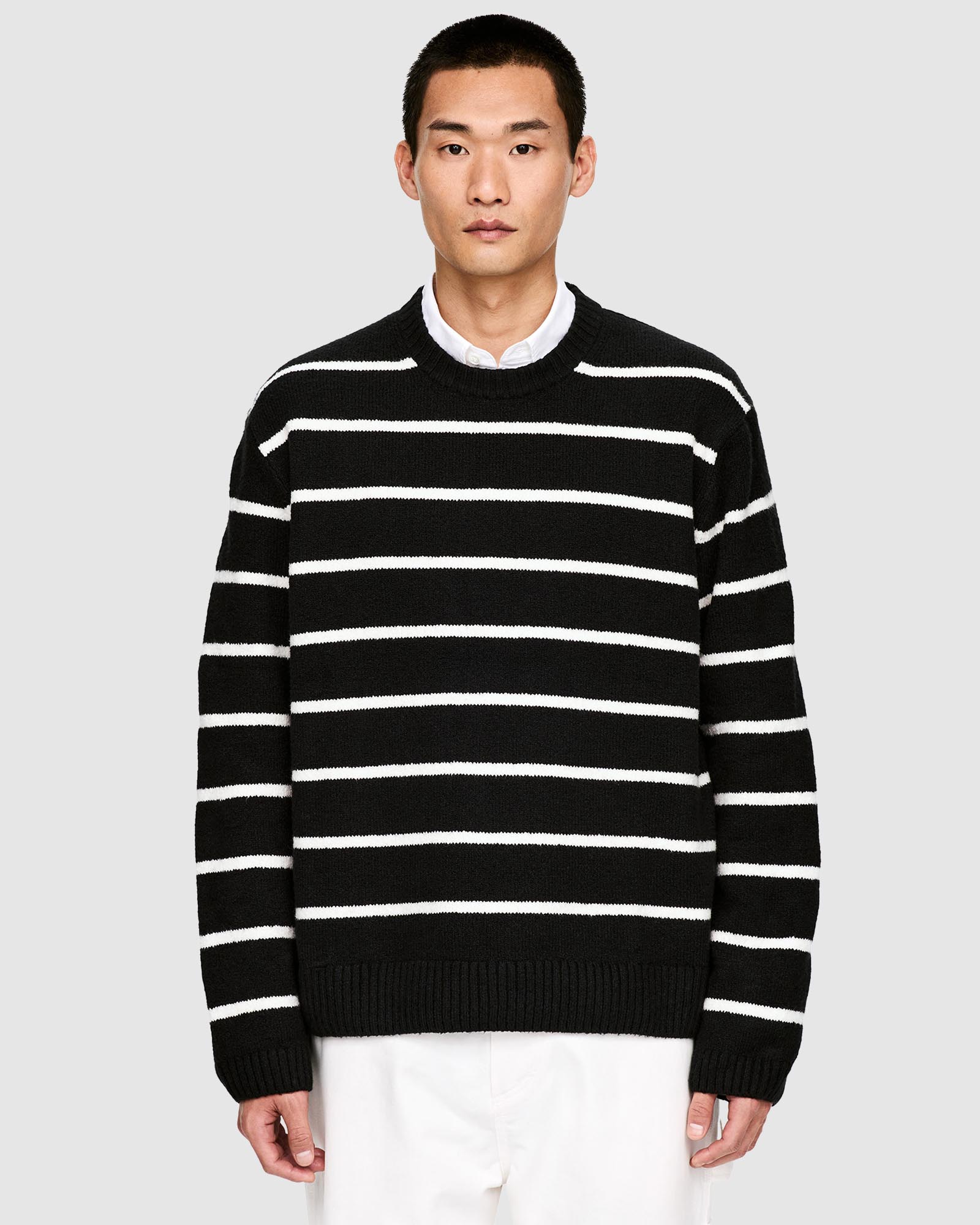 Relaxed Cotton Blend Jumper