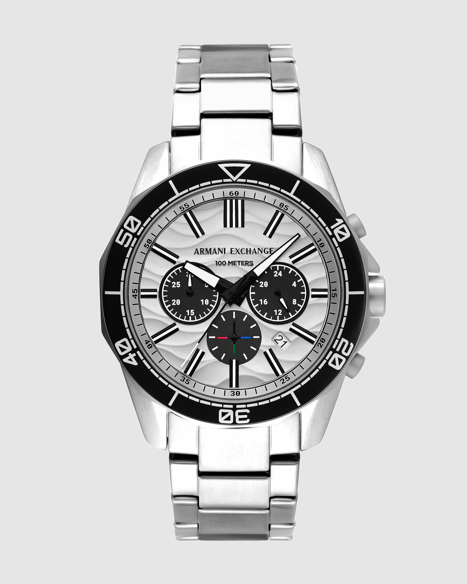 Silver Tone Analogue-Chronograph Watch