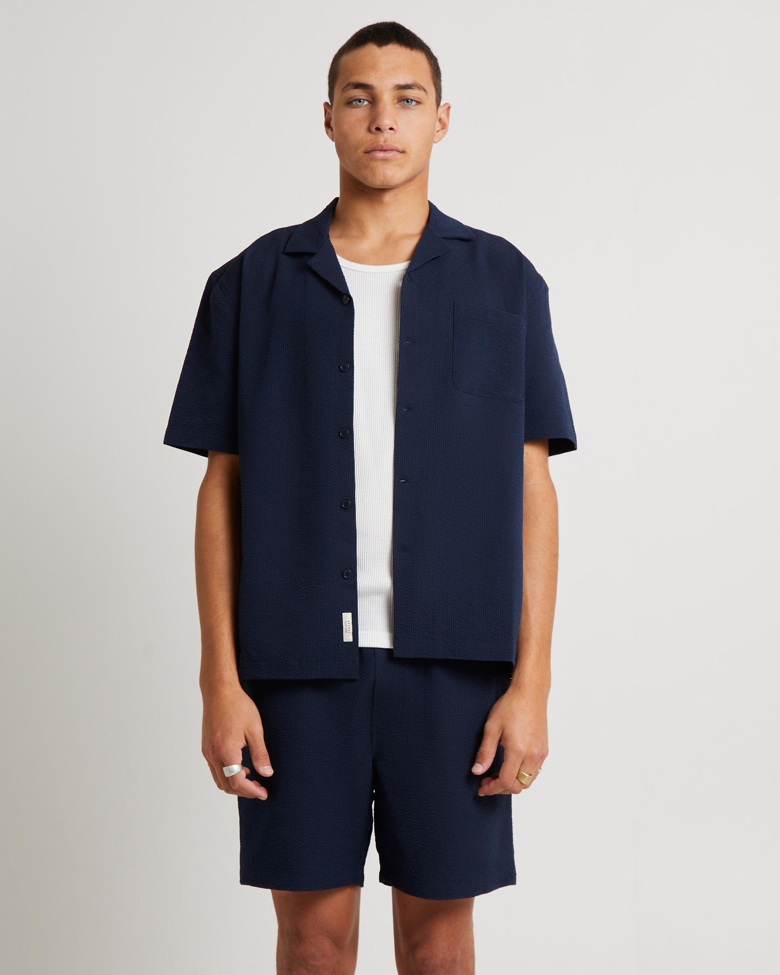 Seersucker Shorts Sleeve Resort Shirt