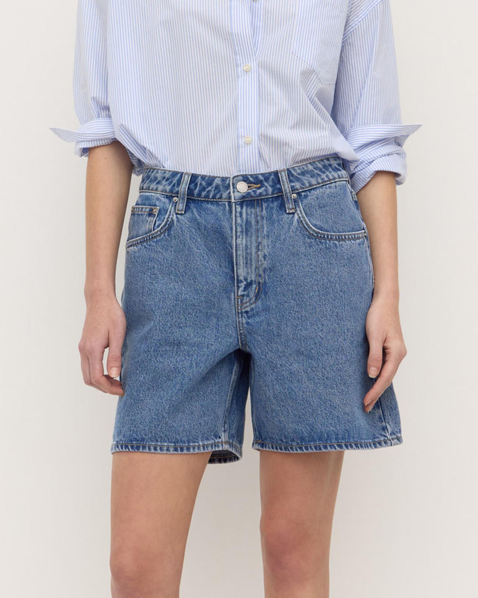 Mid Rise Vintage Denim Shorts