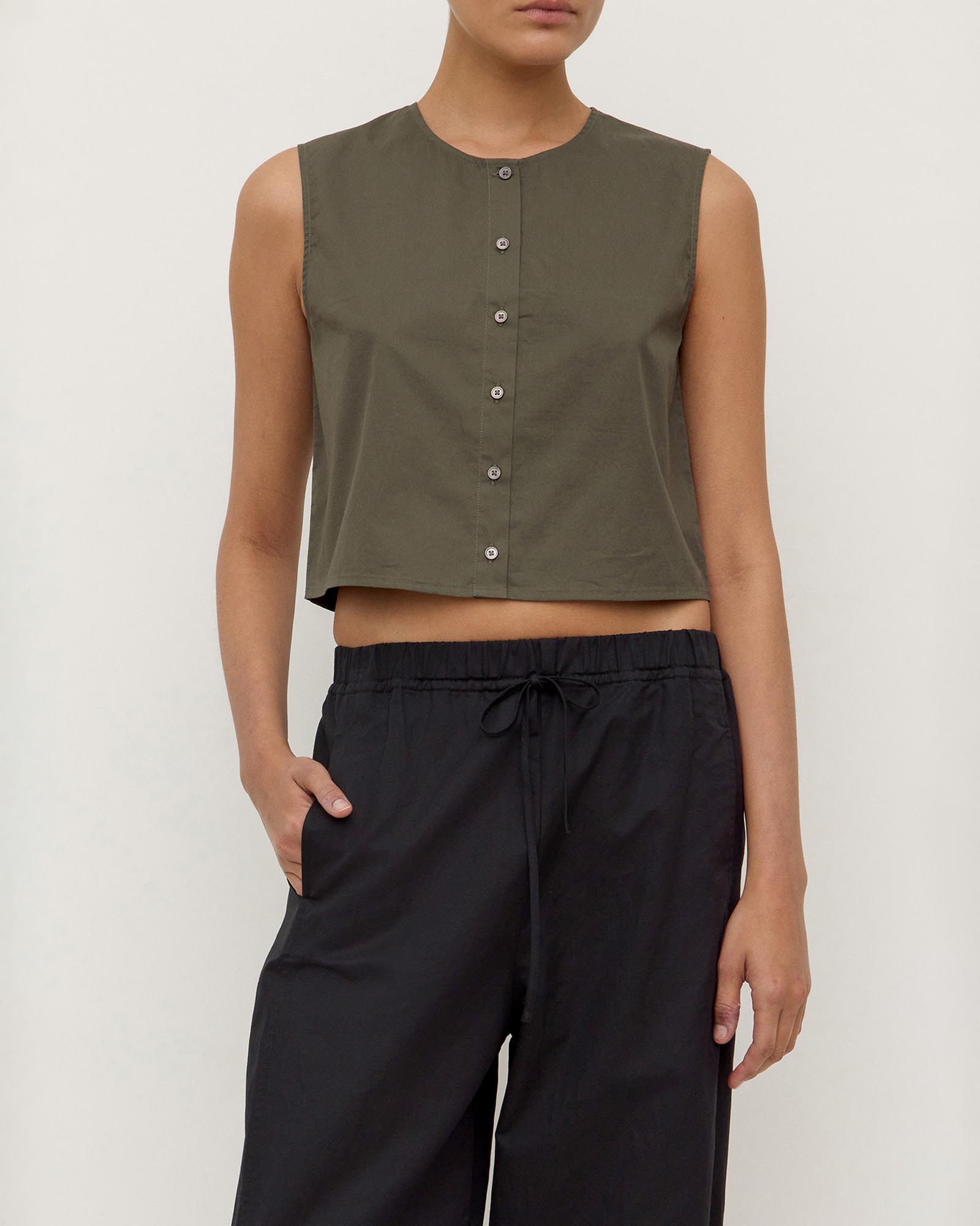 Cherri Button Front Top