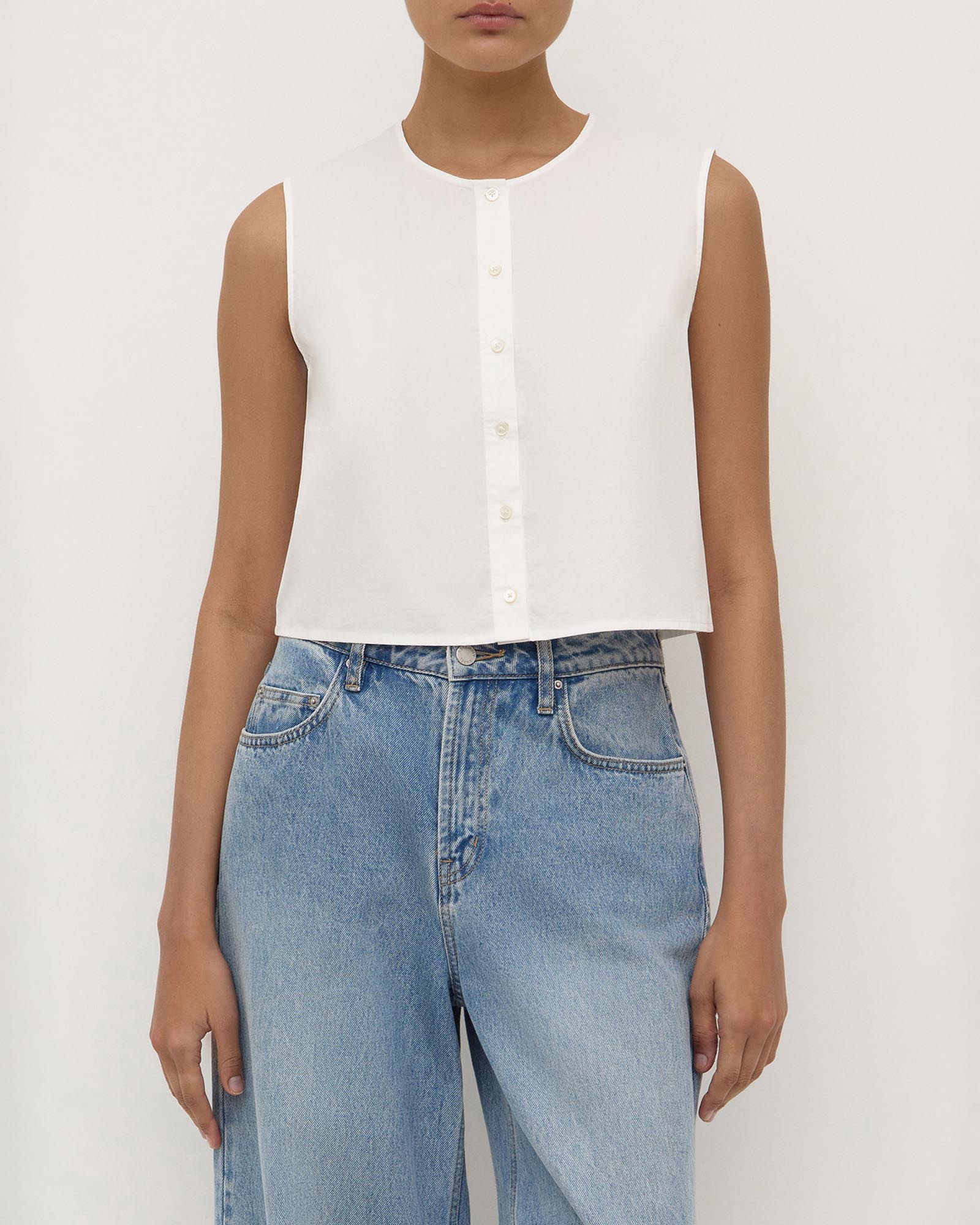 Cherri Button Front Top