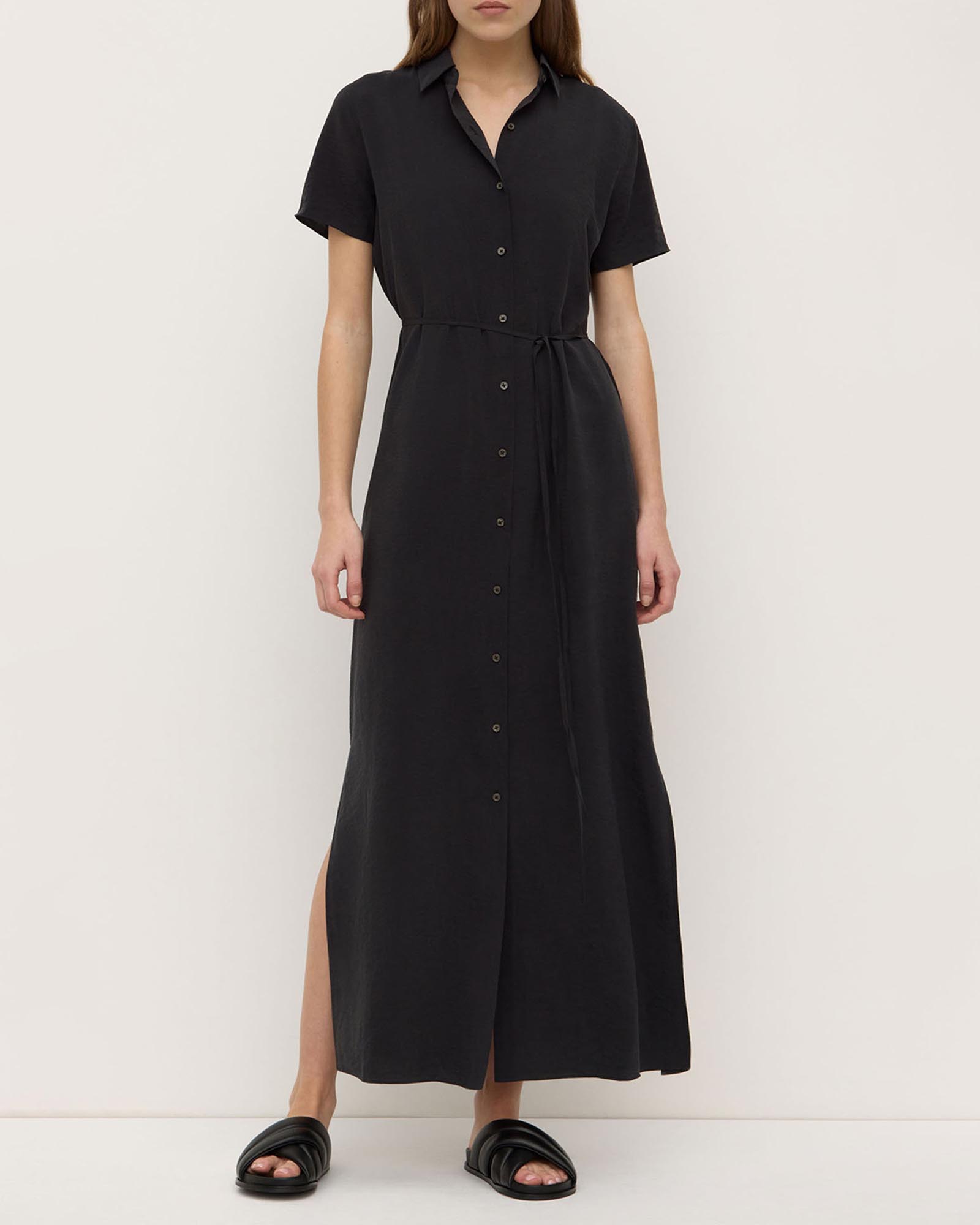Heather Silk Blend Shirt Dress