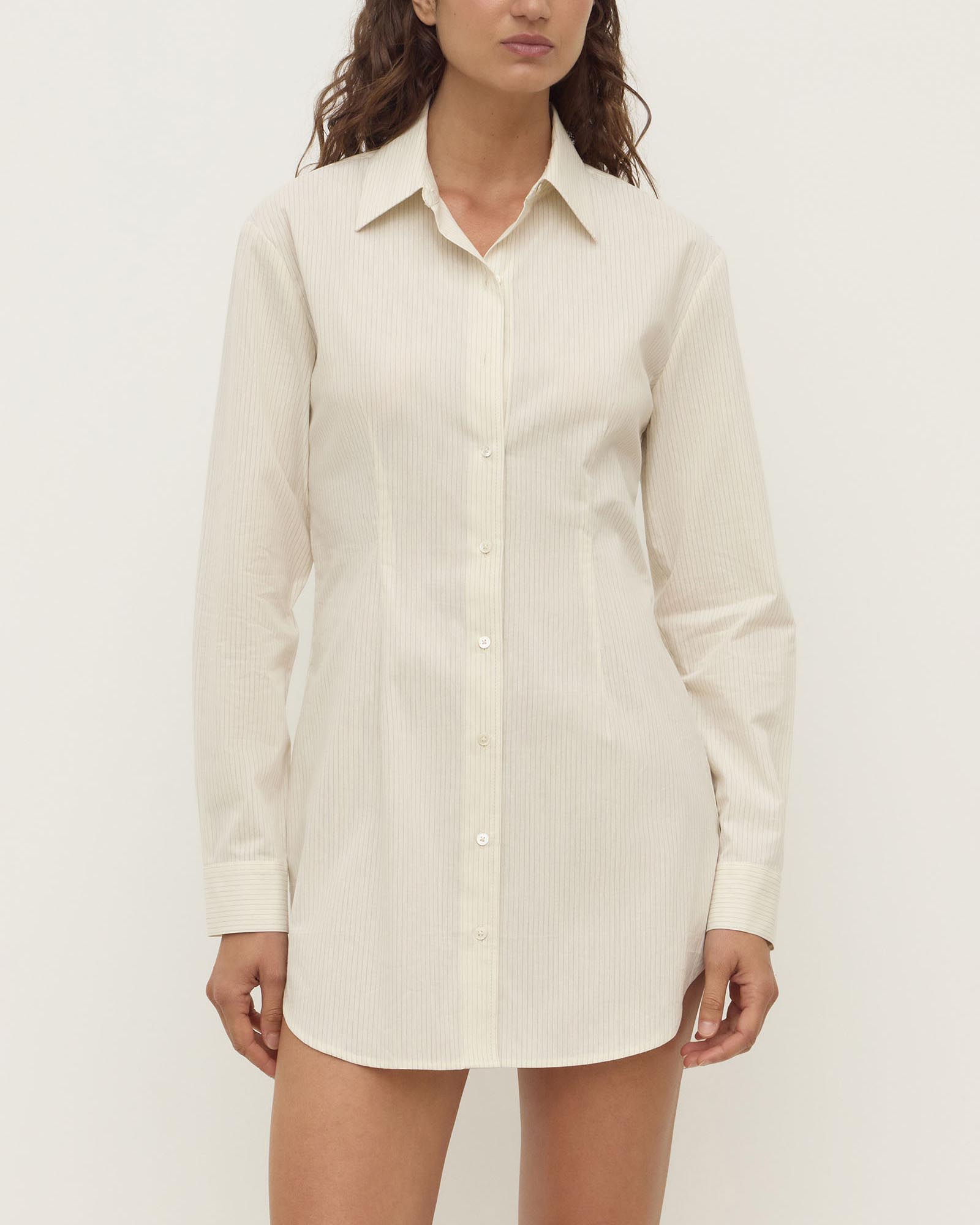 Marina Stripe Long Sleeve Shirt Dress