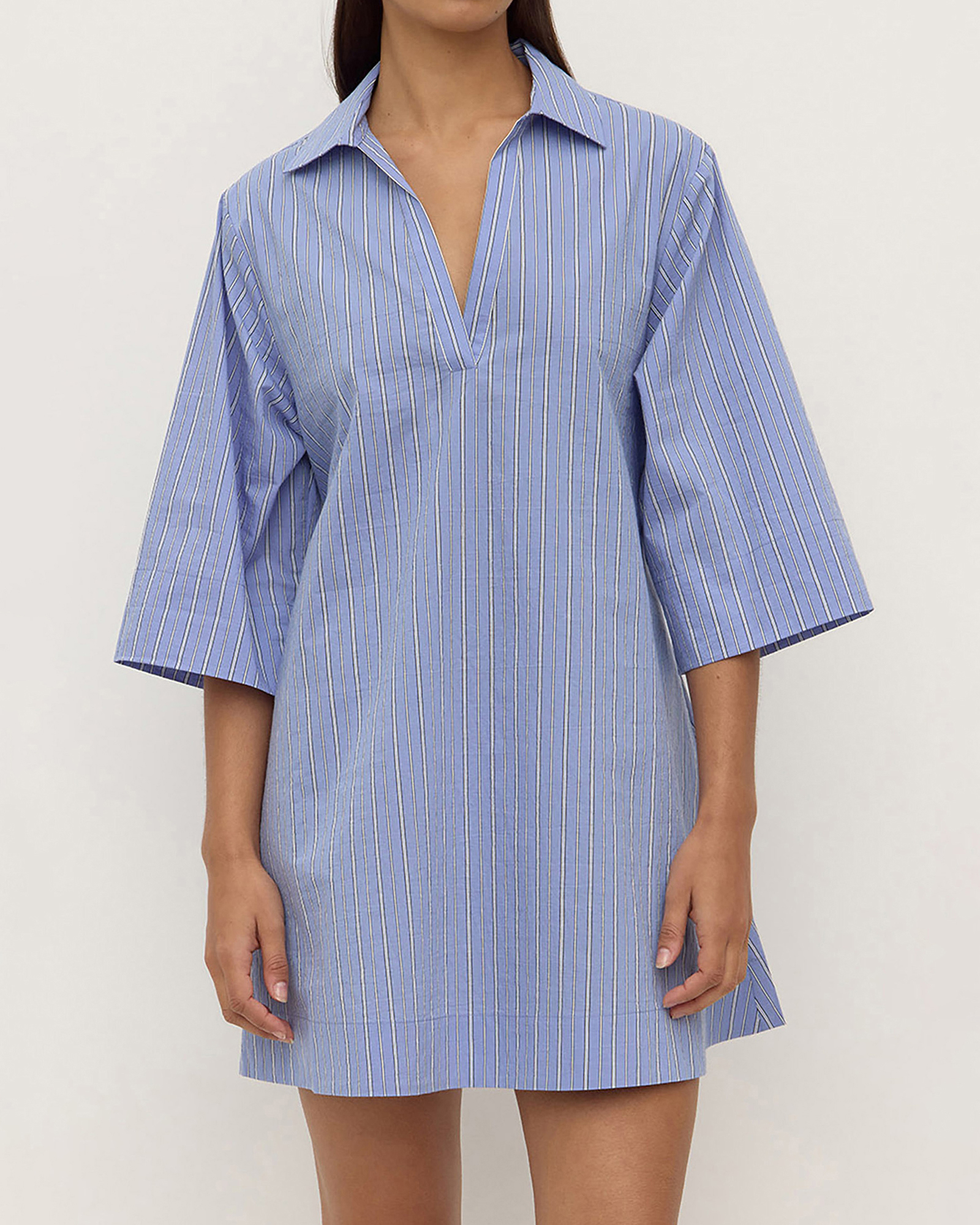 Erina Stripe Mini Shirt Dress