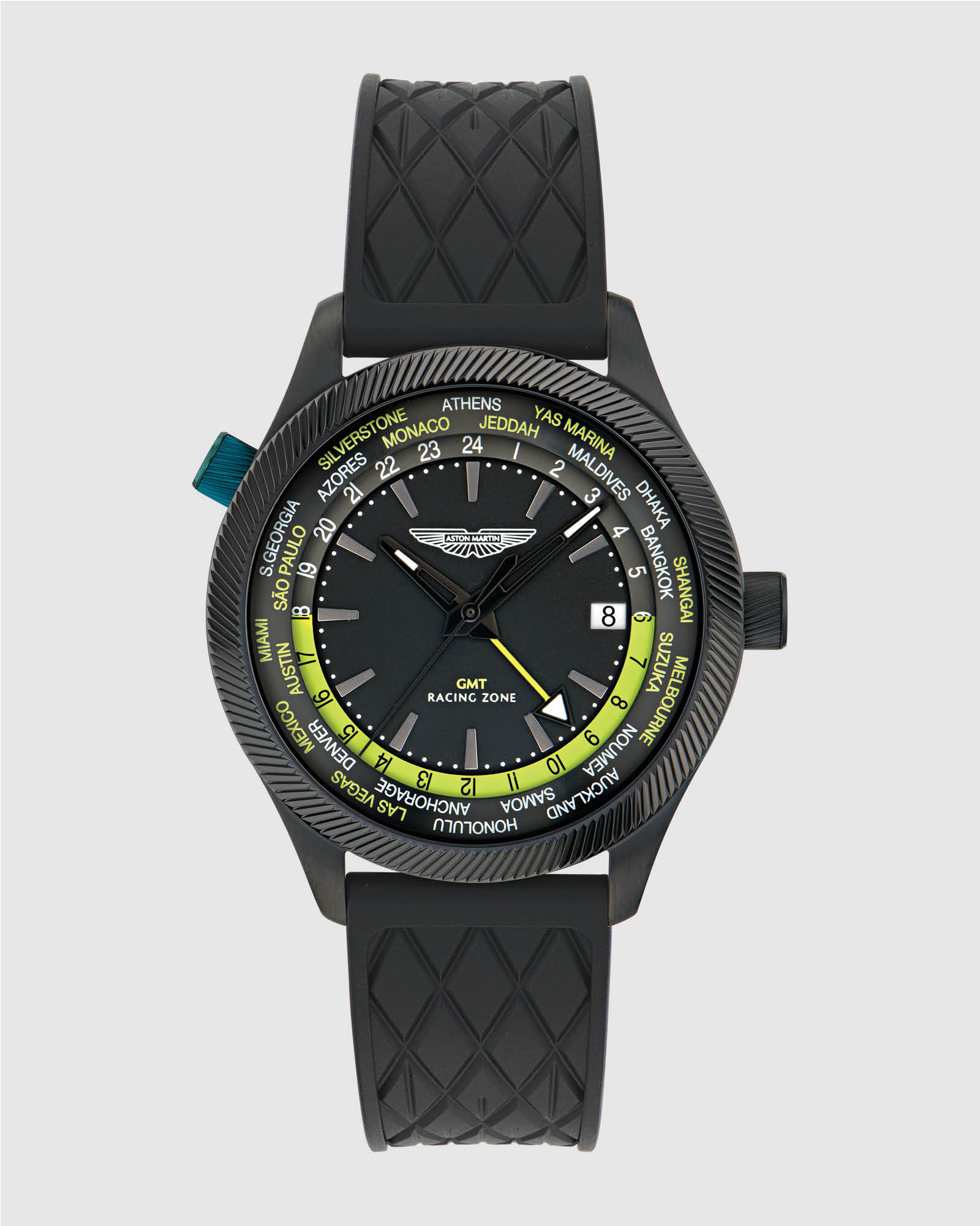 GRZ IP Black Stainless Steel Black Silicone Watch
