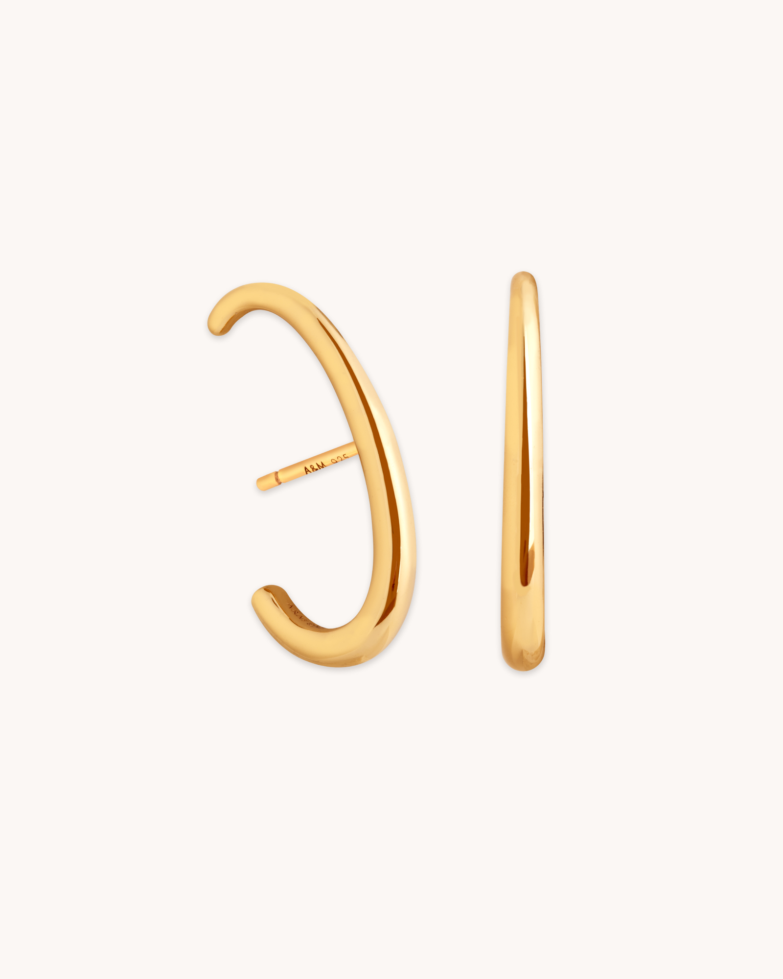 Dome Cuff 18ct Gold Plated Hoops