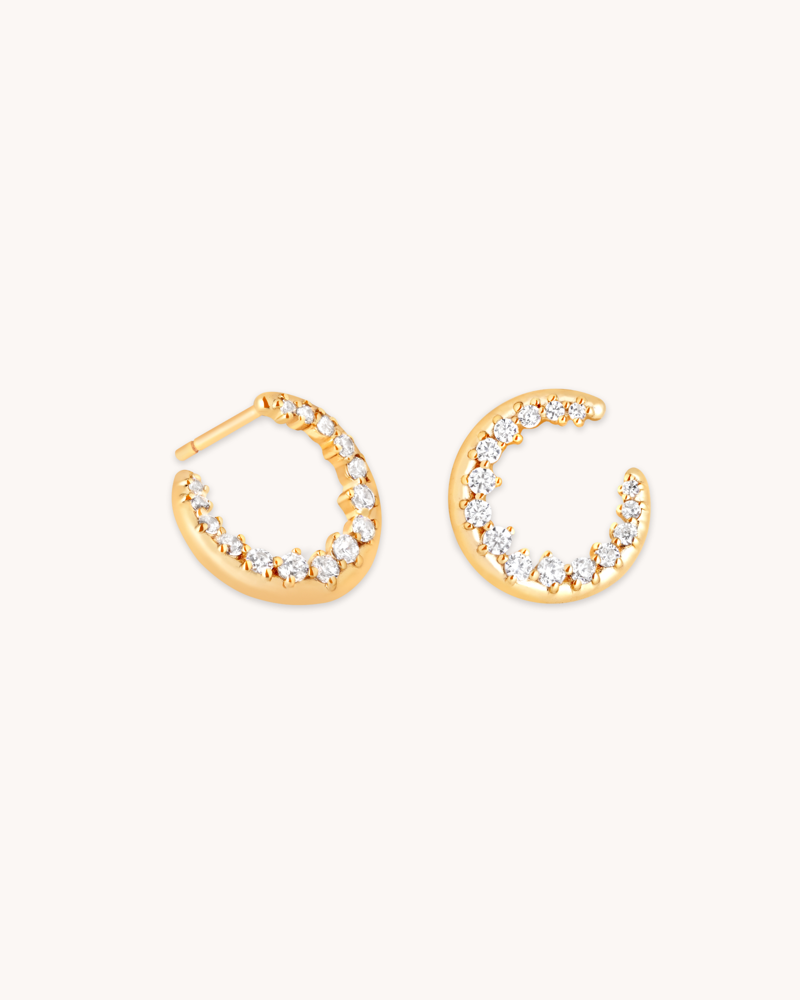 Spiral Crystal 18ct Gold Plated Hoops