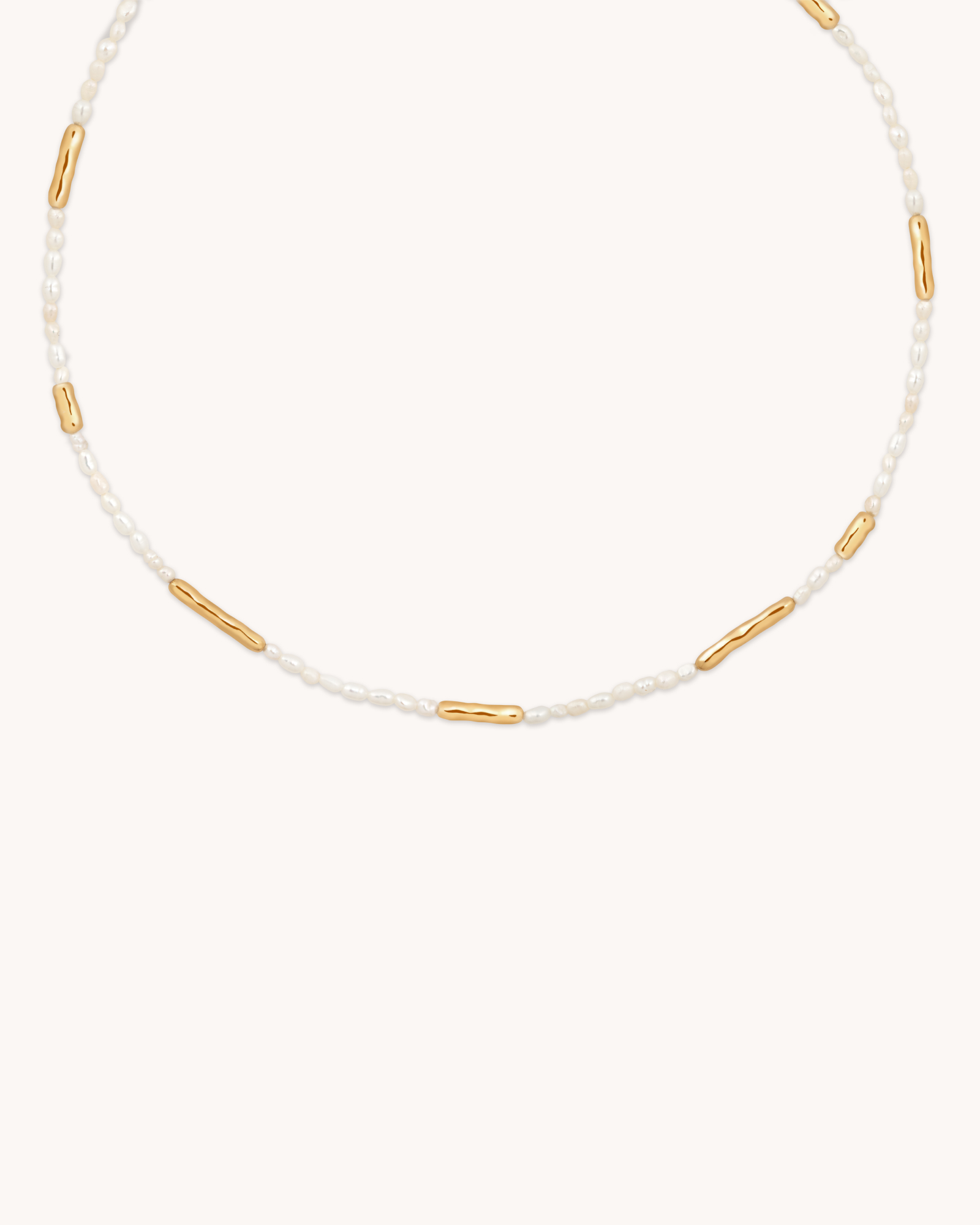 Pearl and Molten 18ct Gold Plated Necklace