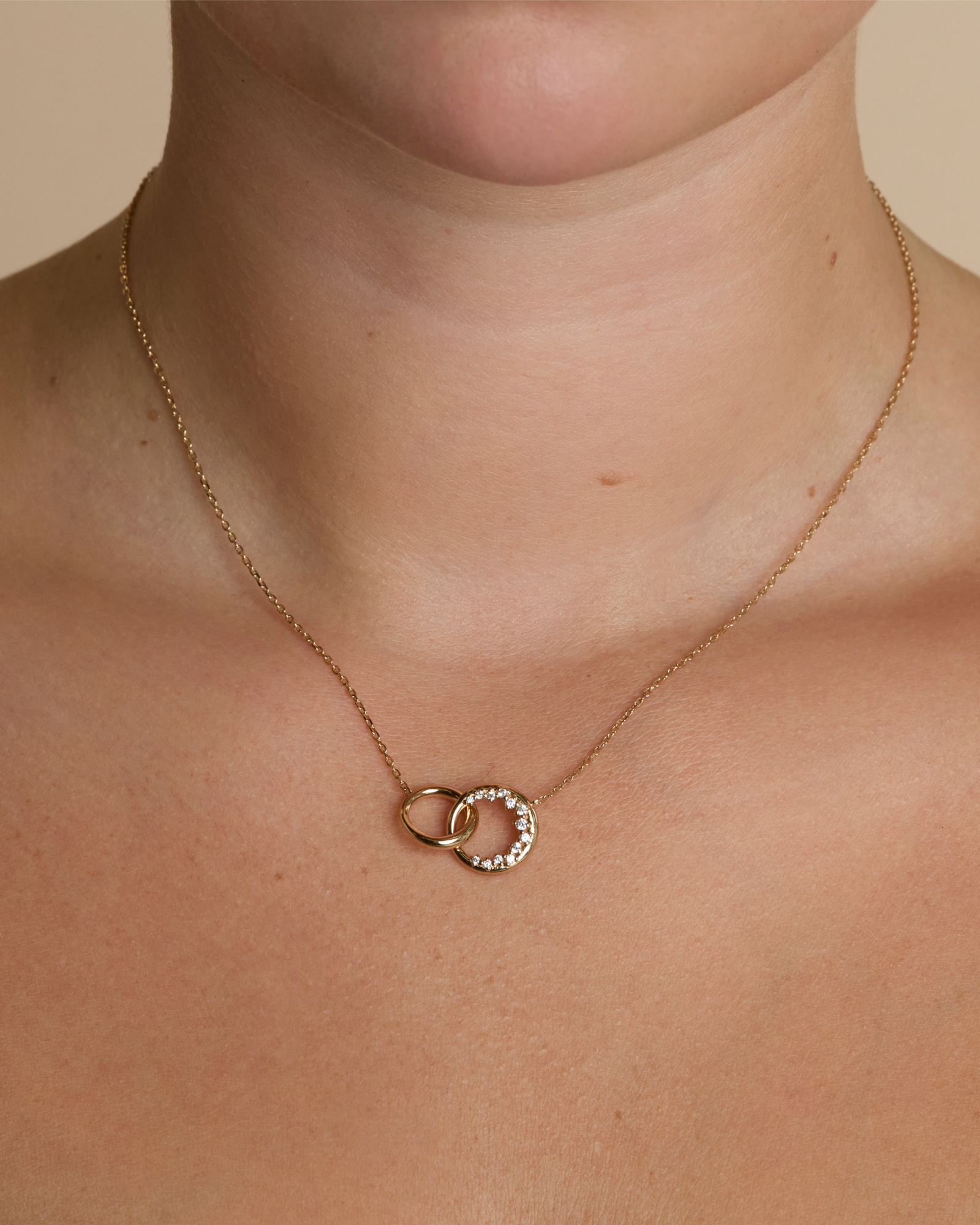 Spiral Crystal Pendant 18ct Gold Plated Necklace