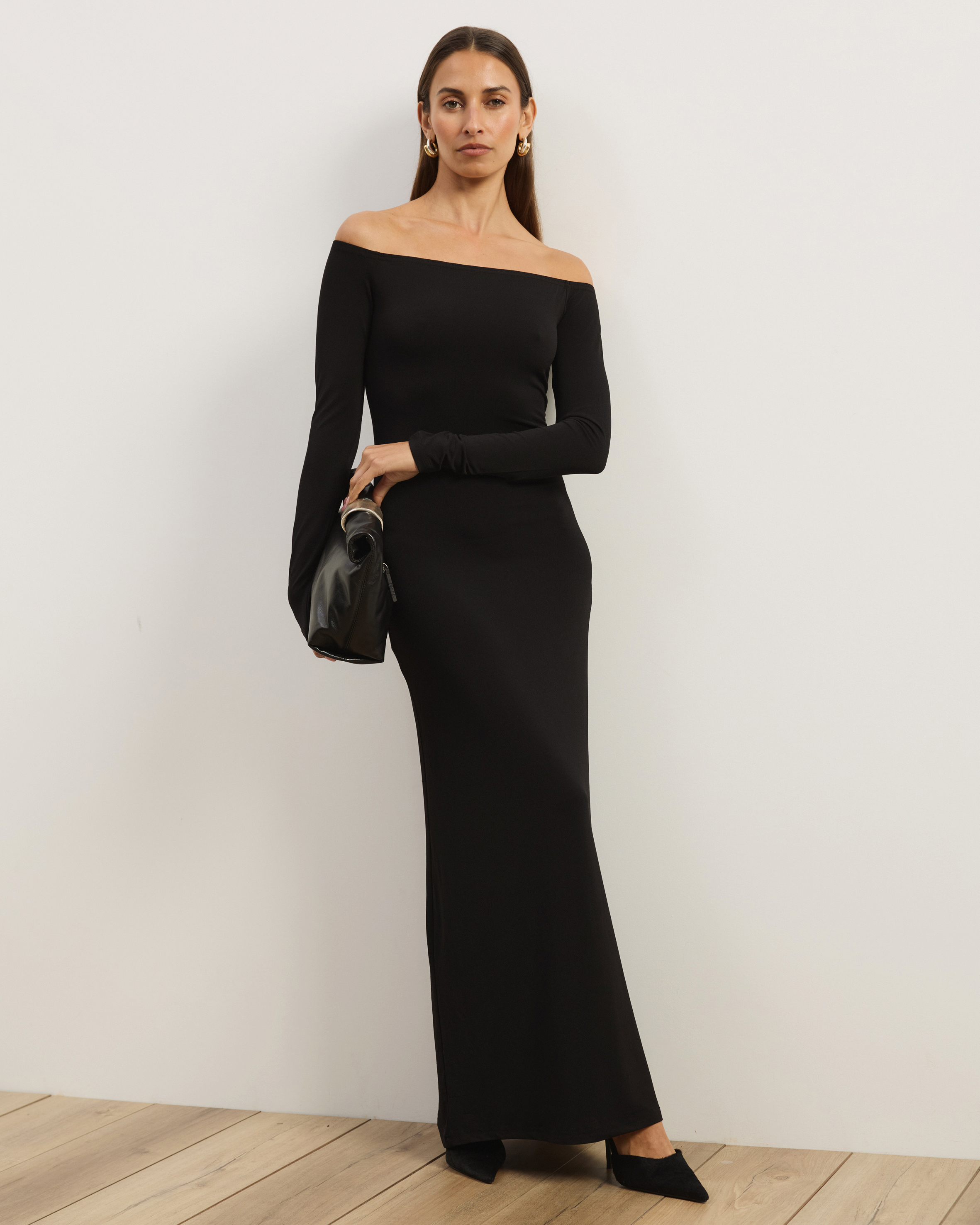 Hanna Long Sleeve Off-Shoulder Maxi Dress