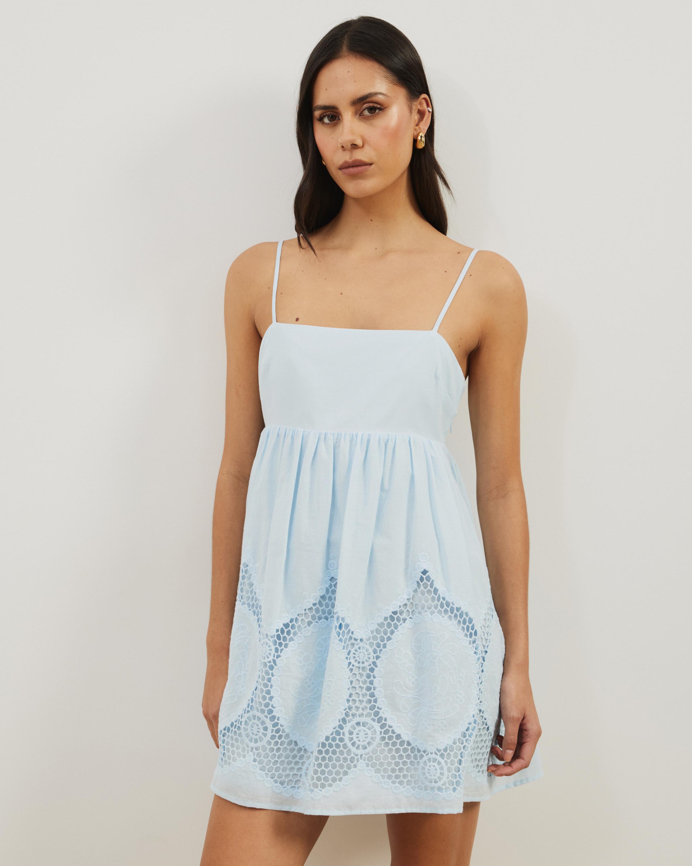 Cora Embroidered Mini Dress