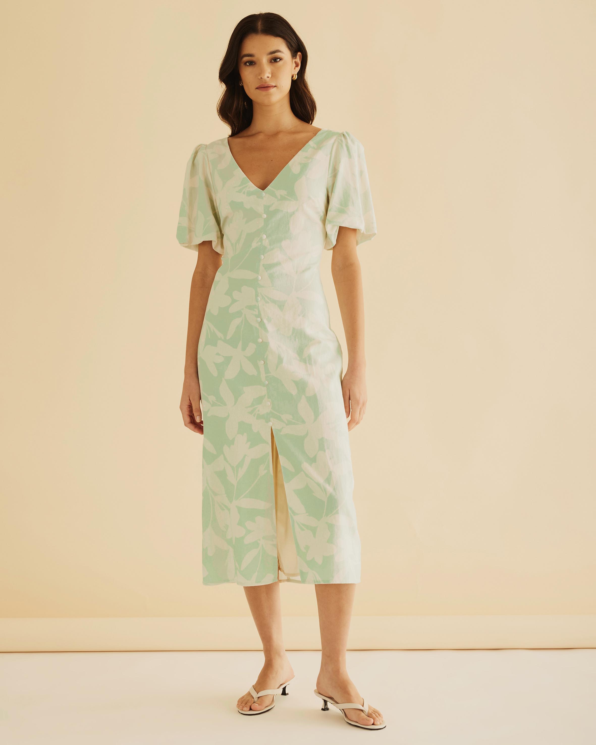 Billie Linen Blend Midi Dress
