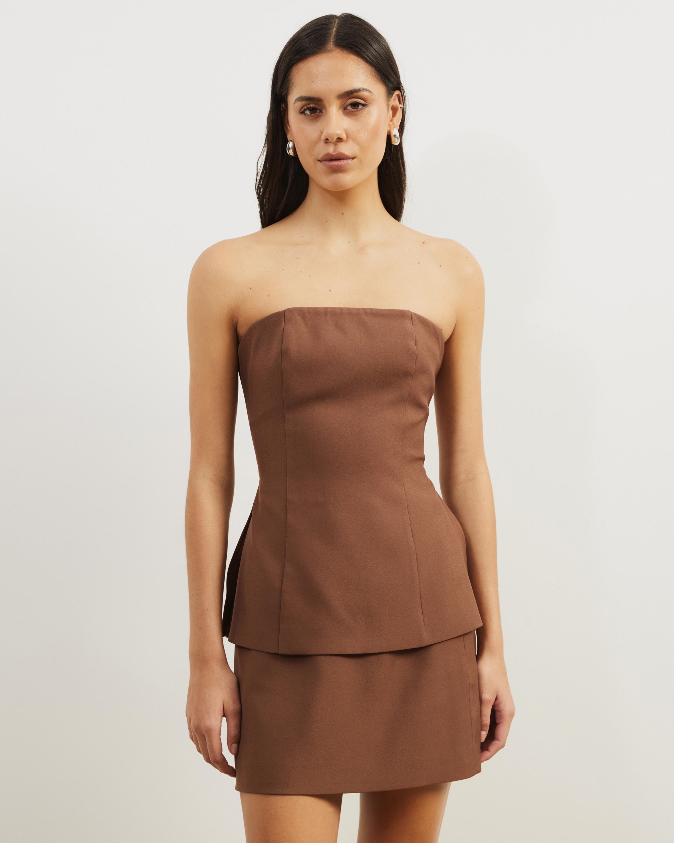 Florence Tailored Strapless Longline Top