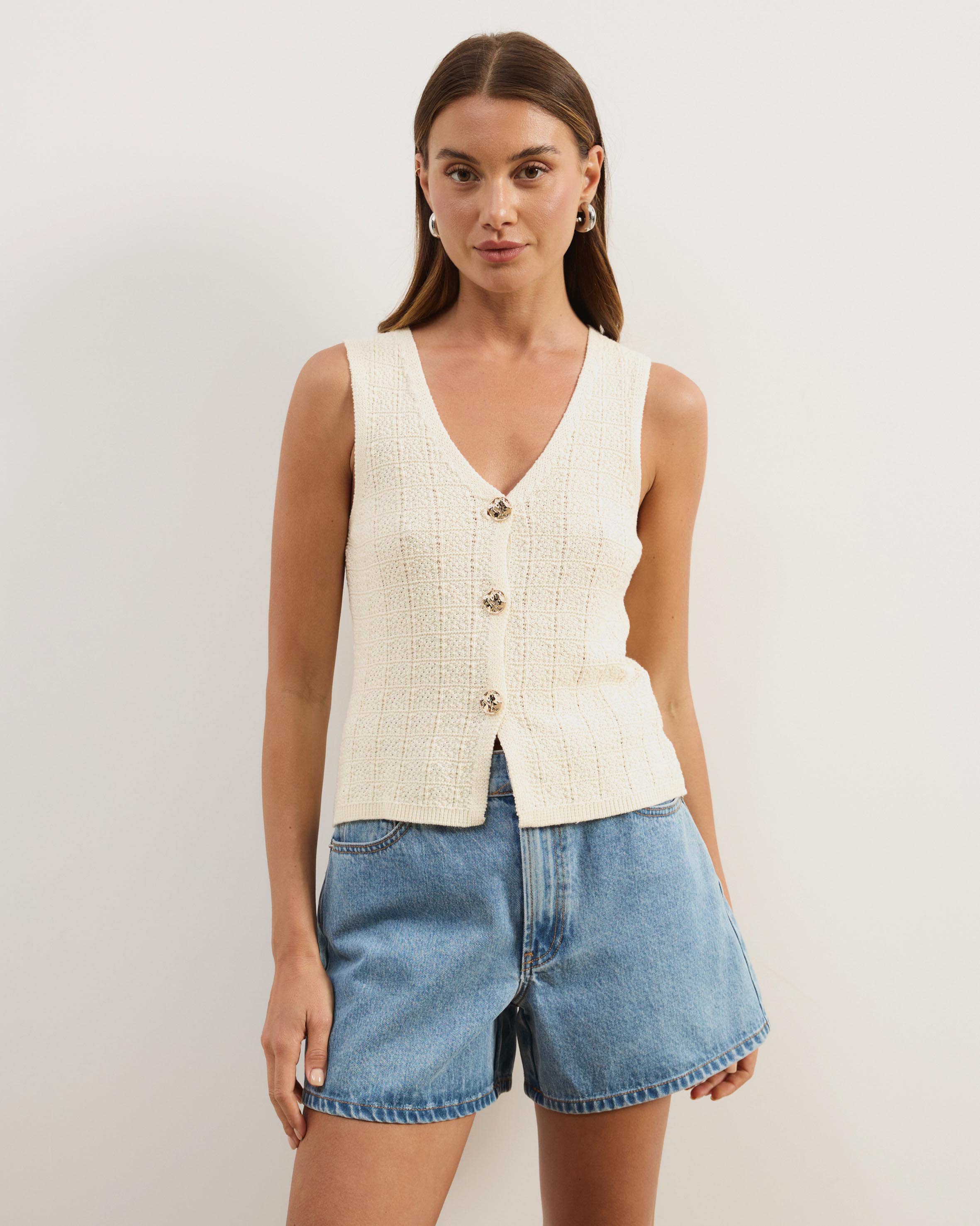Tia Sleeveless Knit Vest