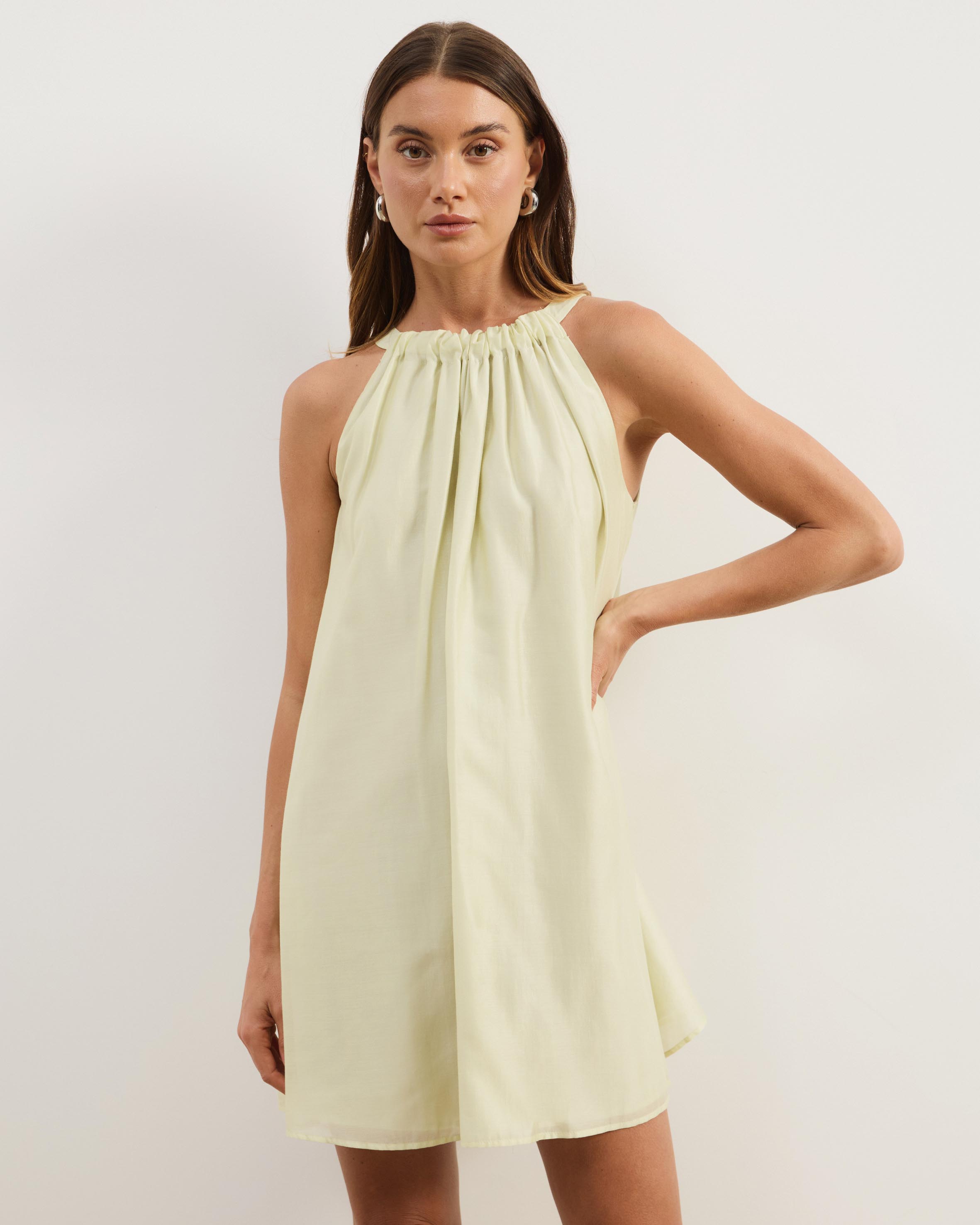 Paloma Voile Cut Away Tie Mini Dress