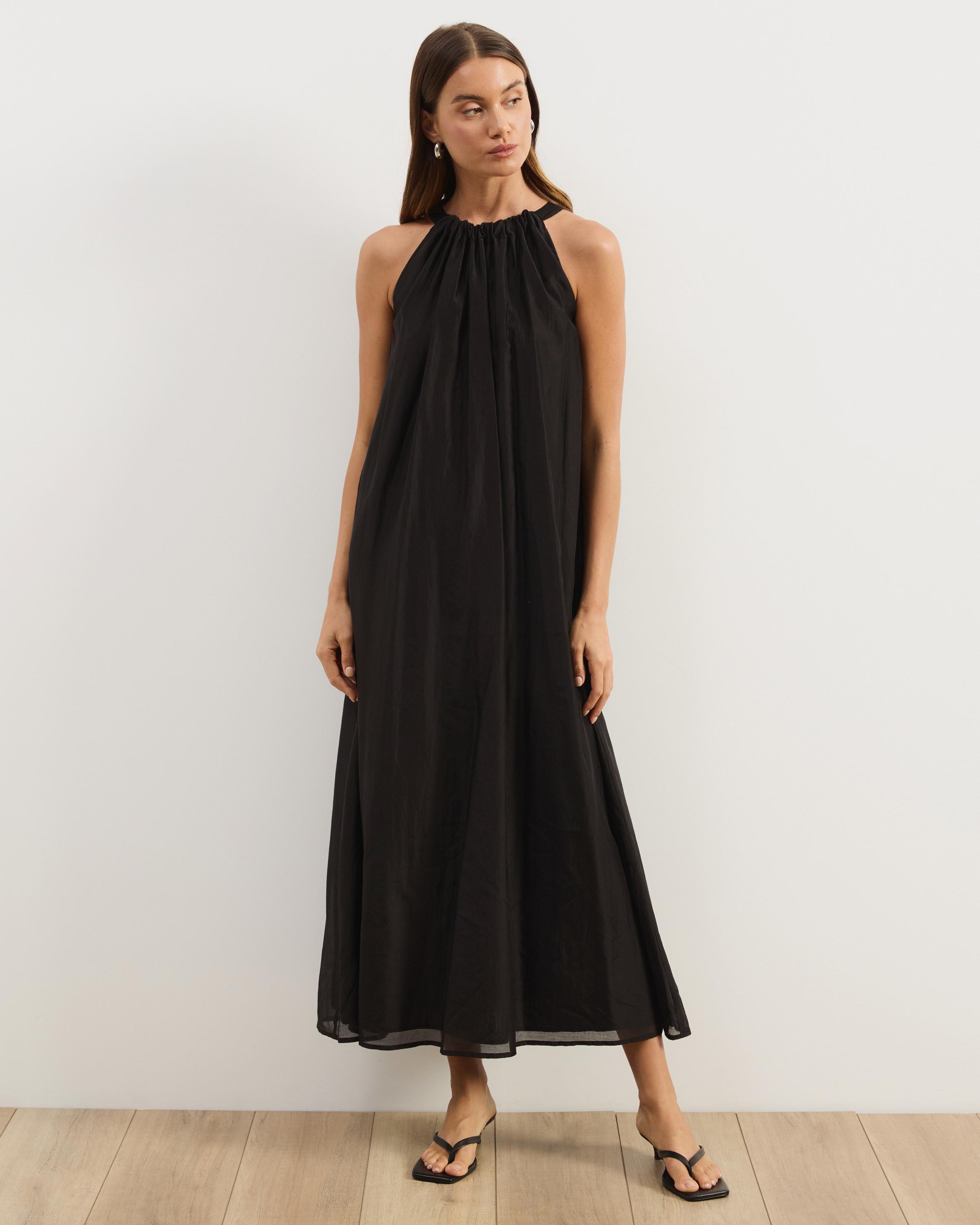 Paloma Voile Cut Away Tie Midi Dress