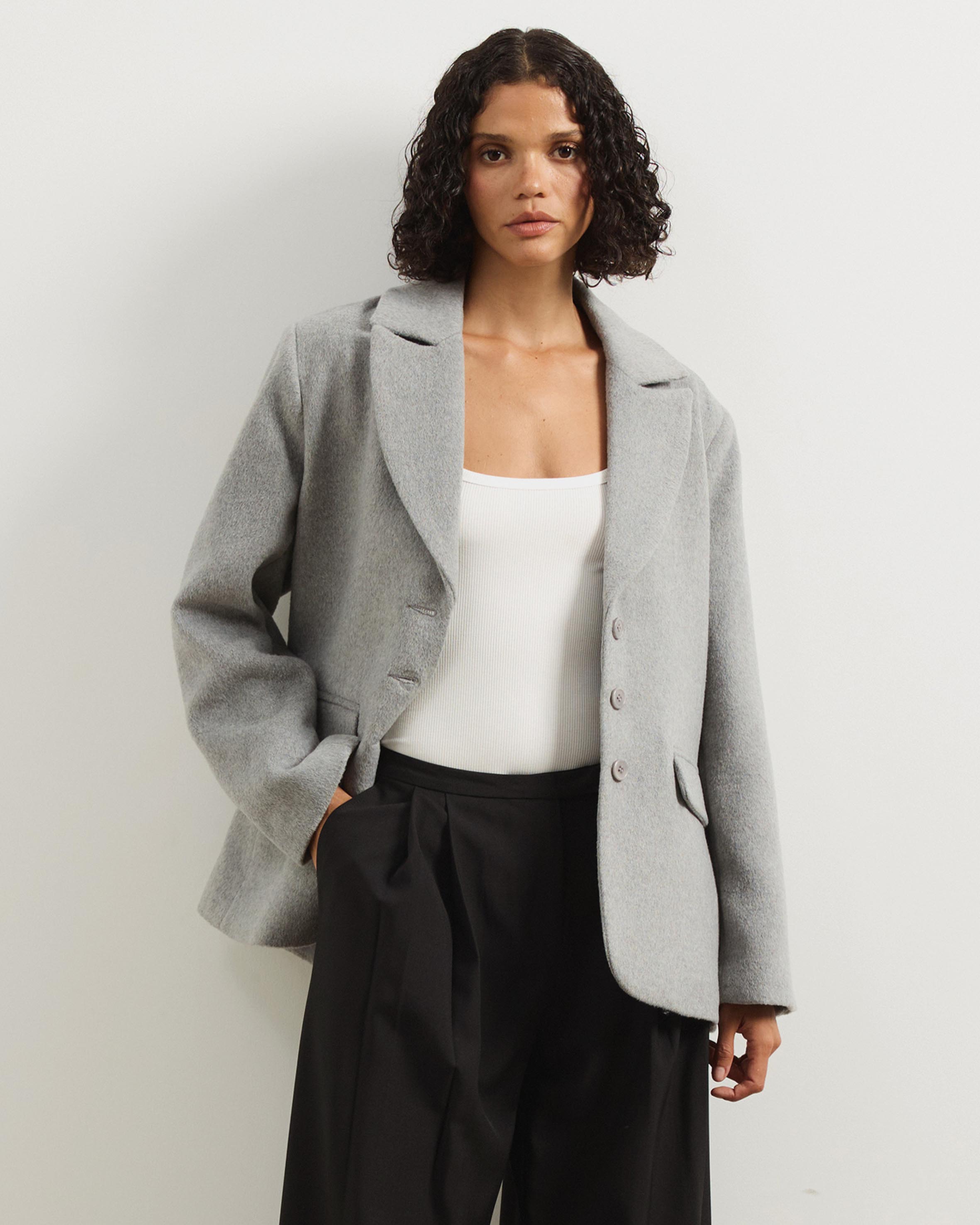Ethel Wool Blend Oversized Blazer