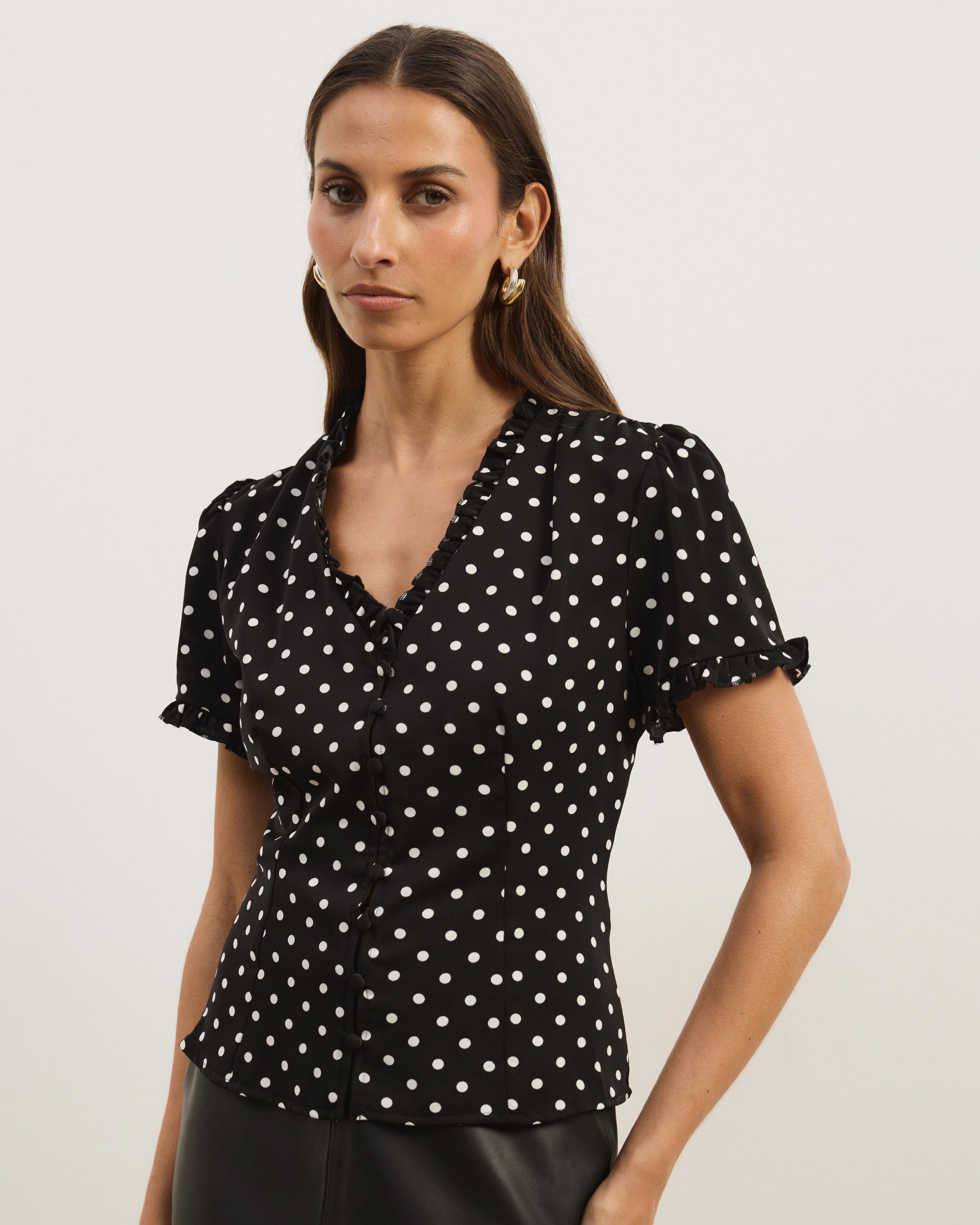 Meadow V-Neck Ruffle Blouse