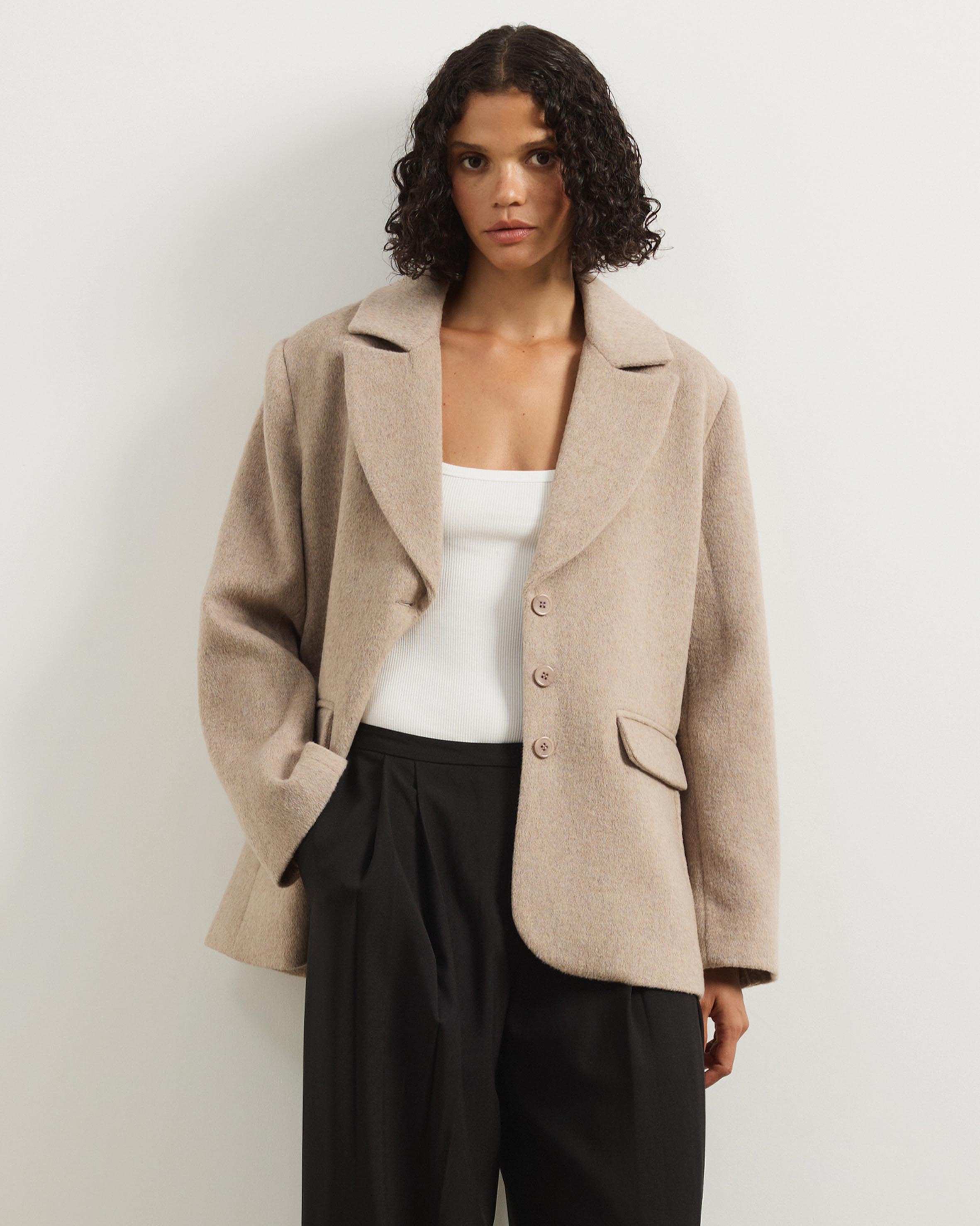 Ethel Wool Blend Oversized Blazer
