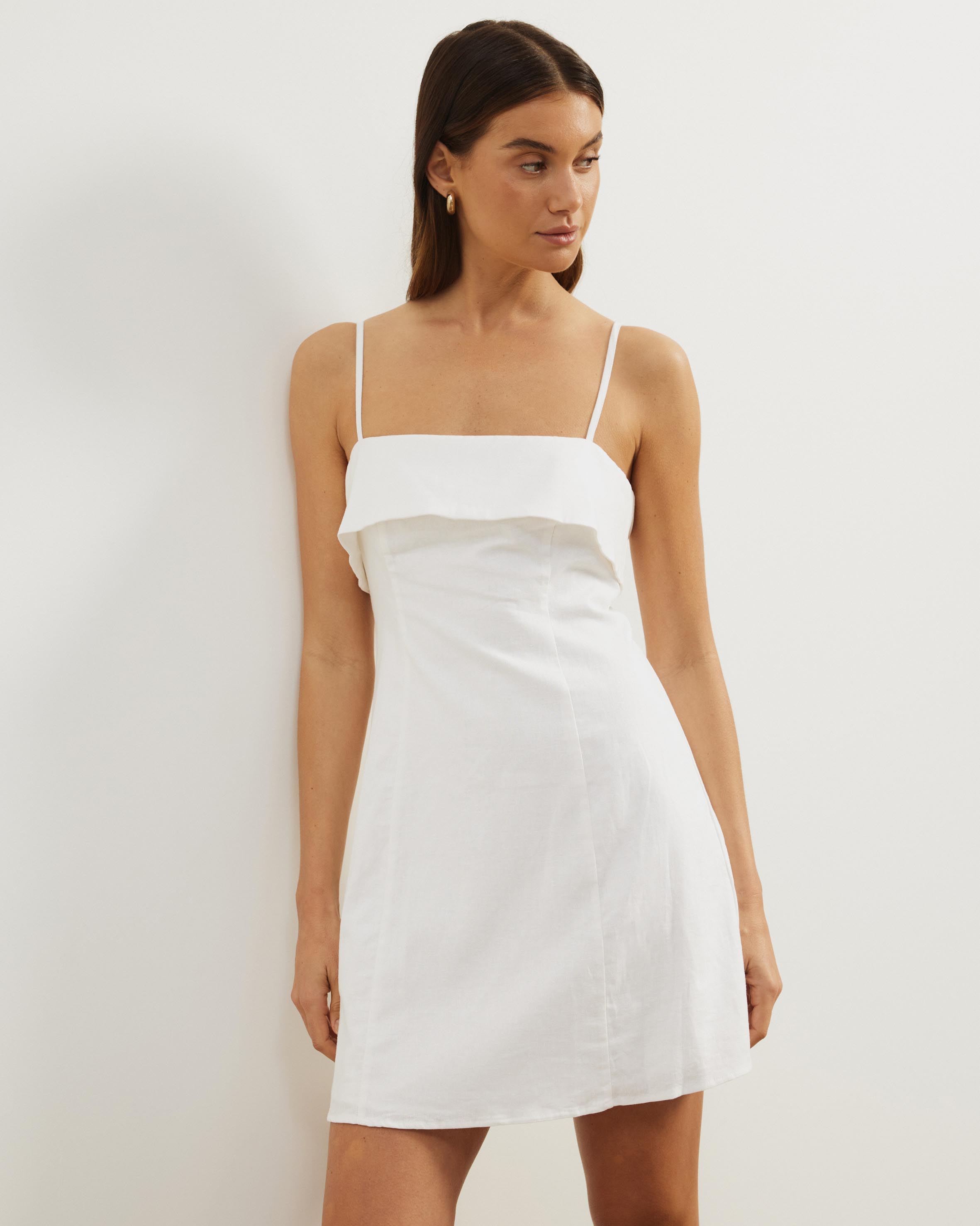 Bella Linen Blend Mini Dress