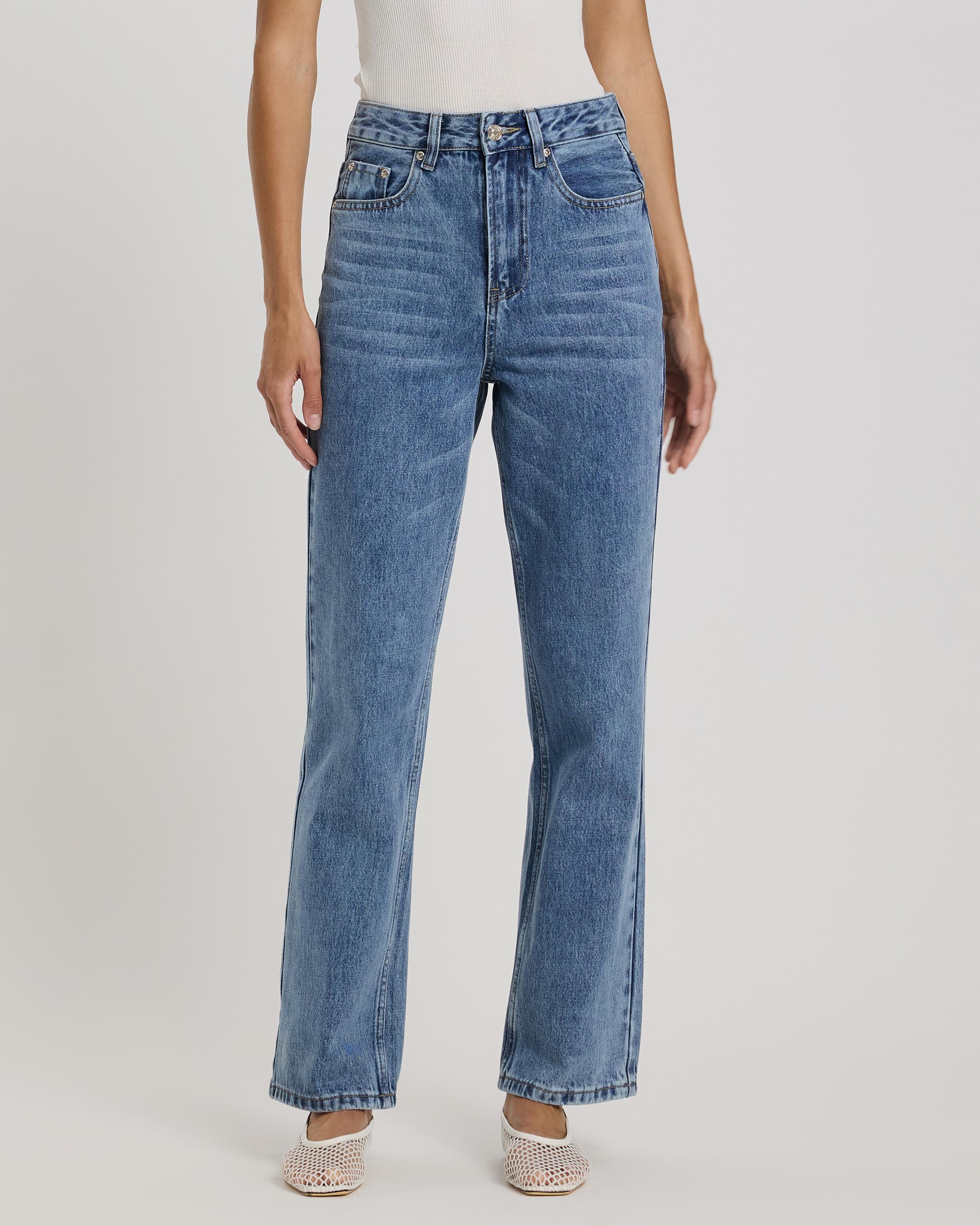 Mary Mid Rise Straight Leg Jeans