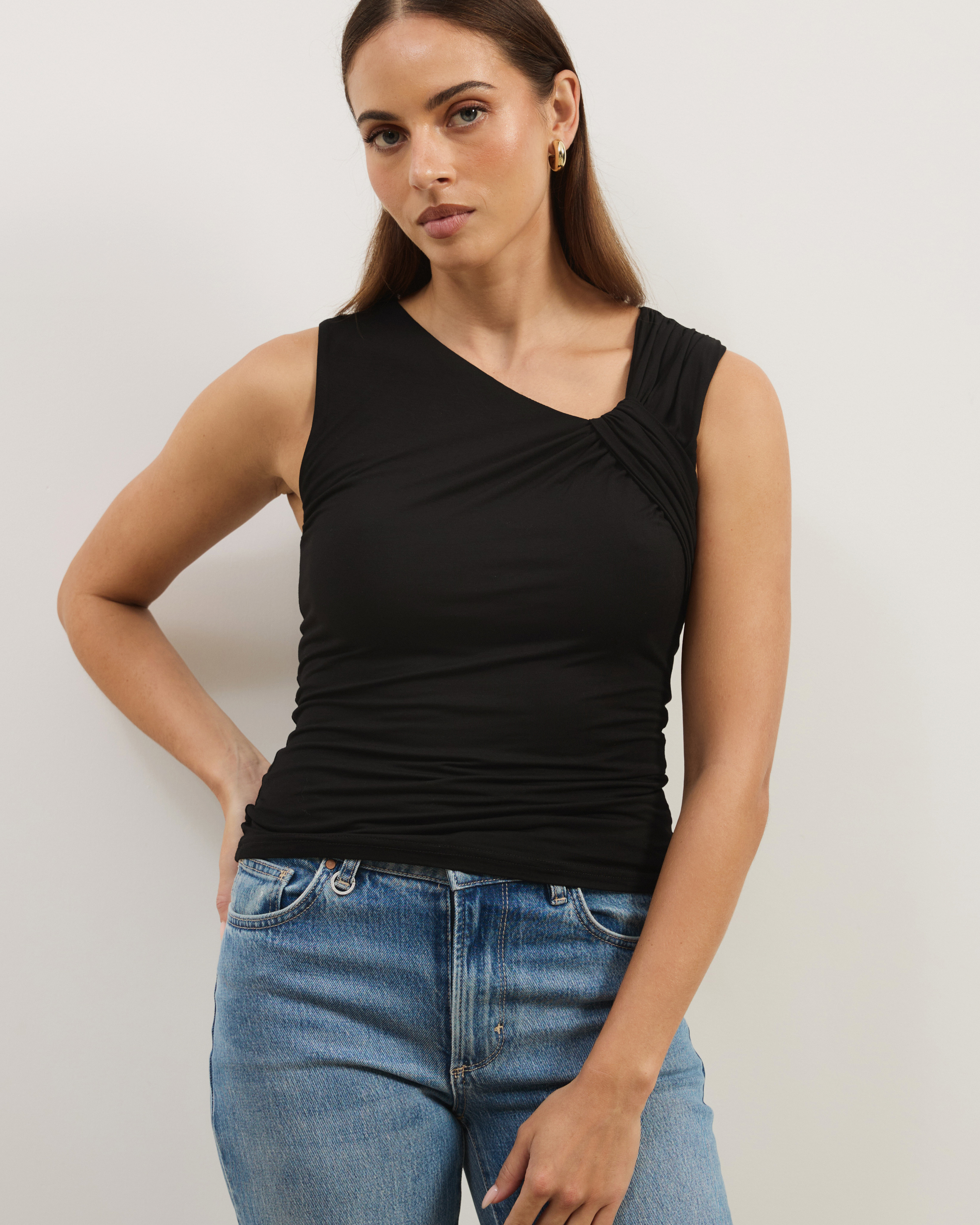 Britney Jersey Tank With Twist Detail
