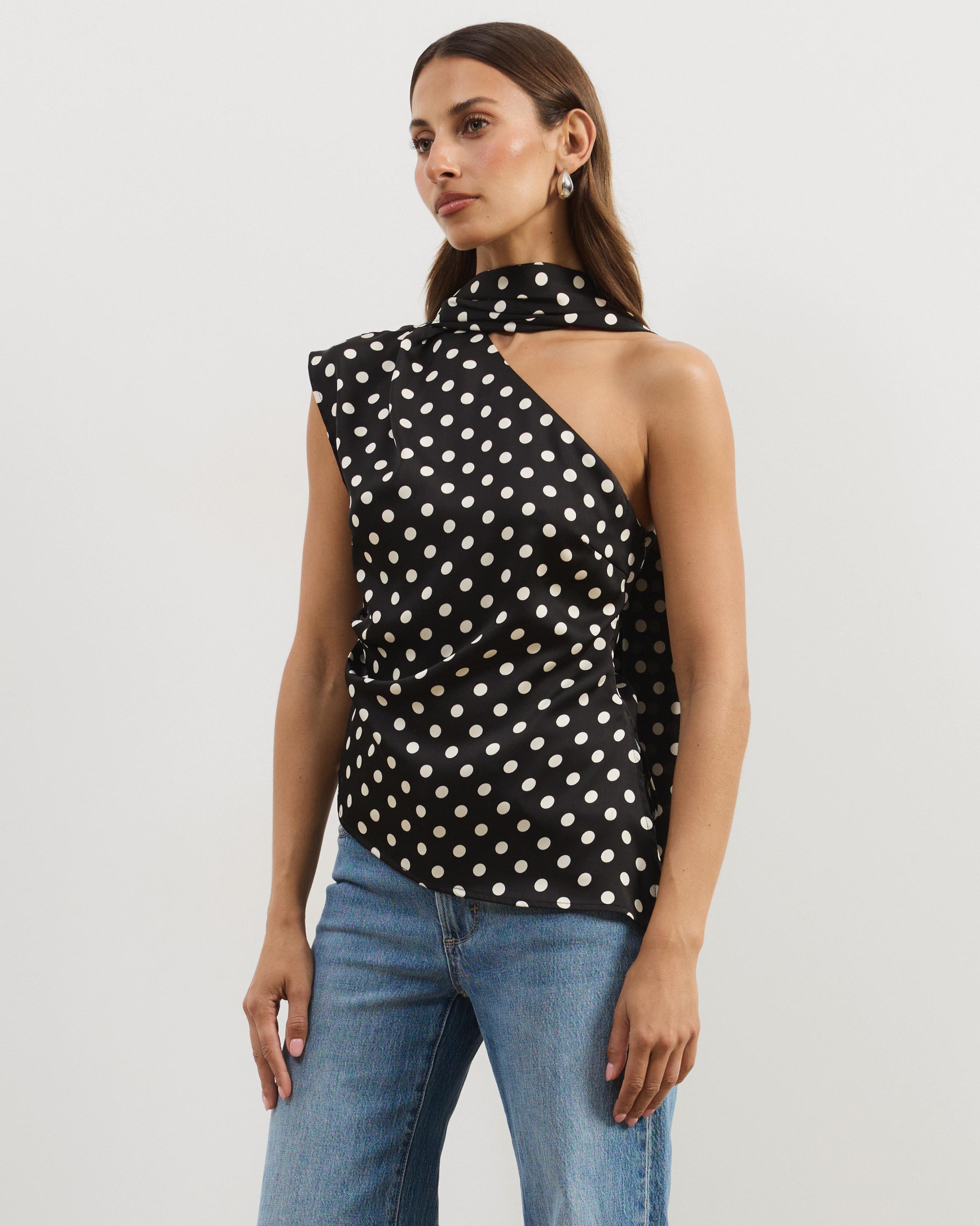 Charlotte One Shoulder Scarf Top