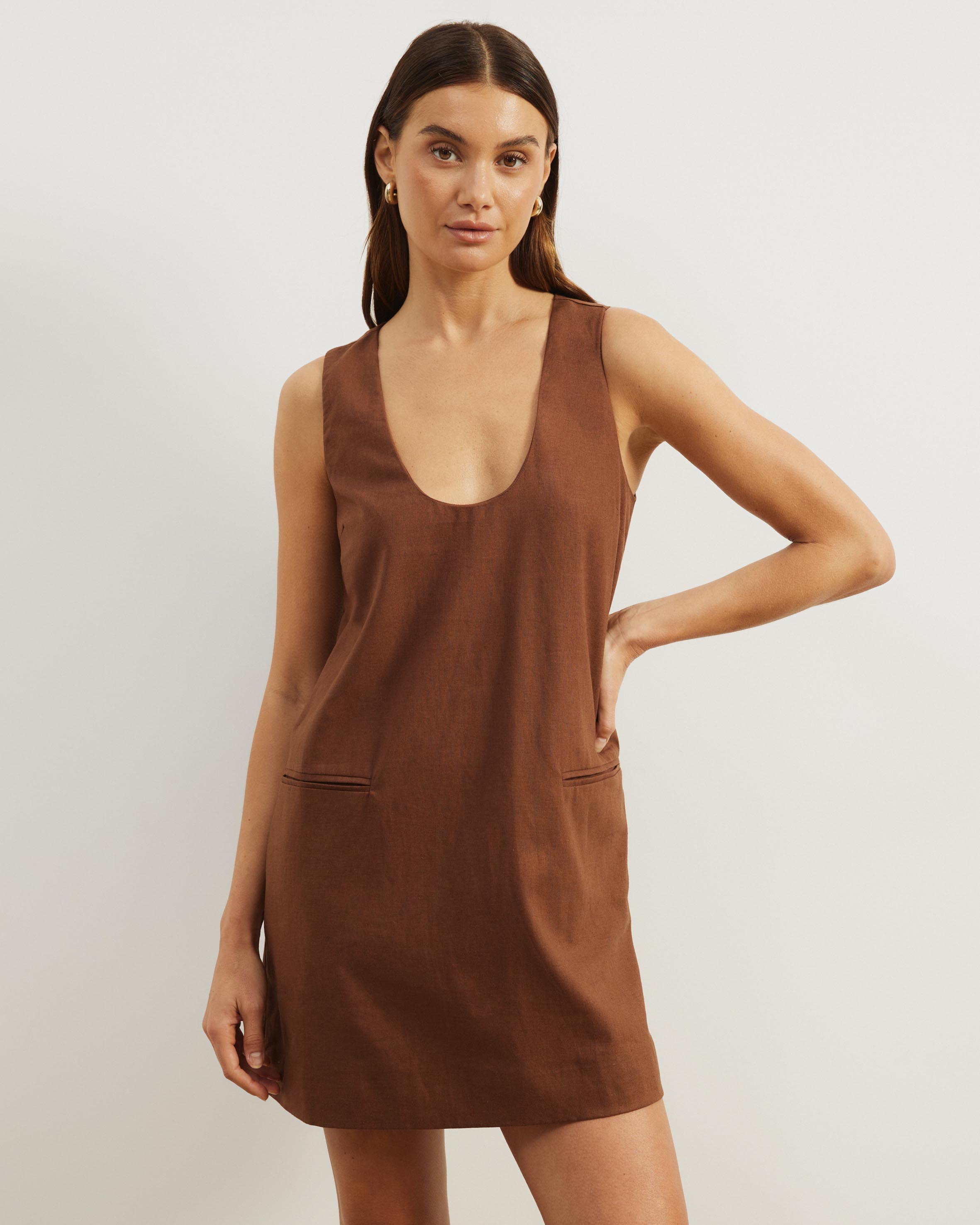 Luna Linen Blend Mini Dress