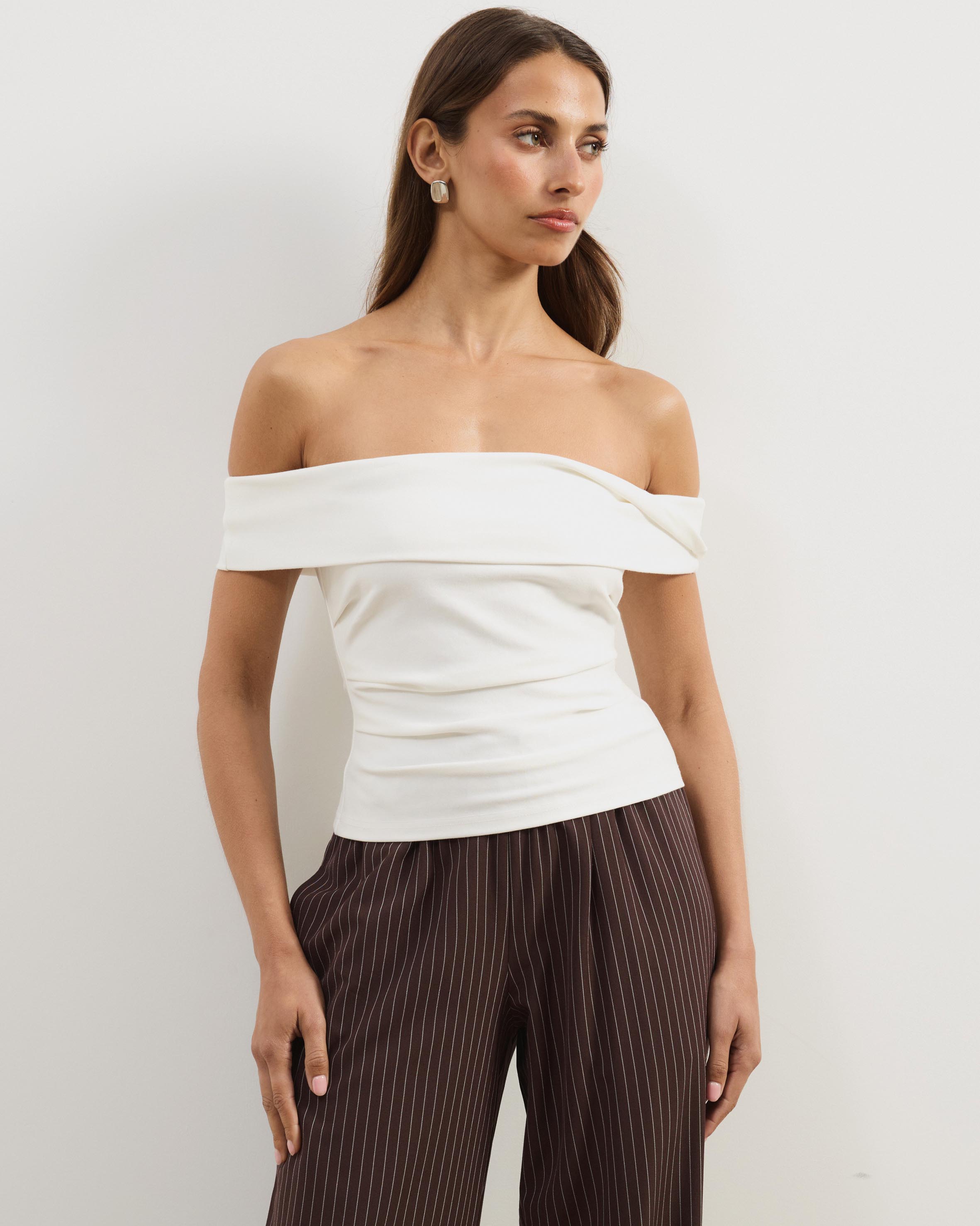 Ophira Off Shoulder Ponte Structured Top