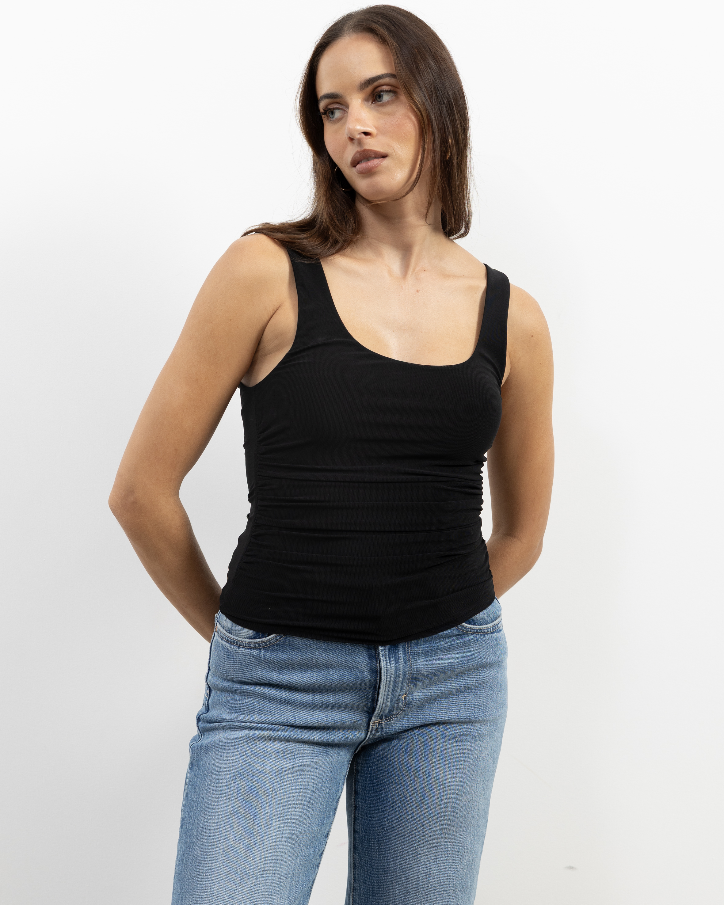 Skye Scoop Neck Mesh Tank