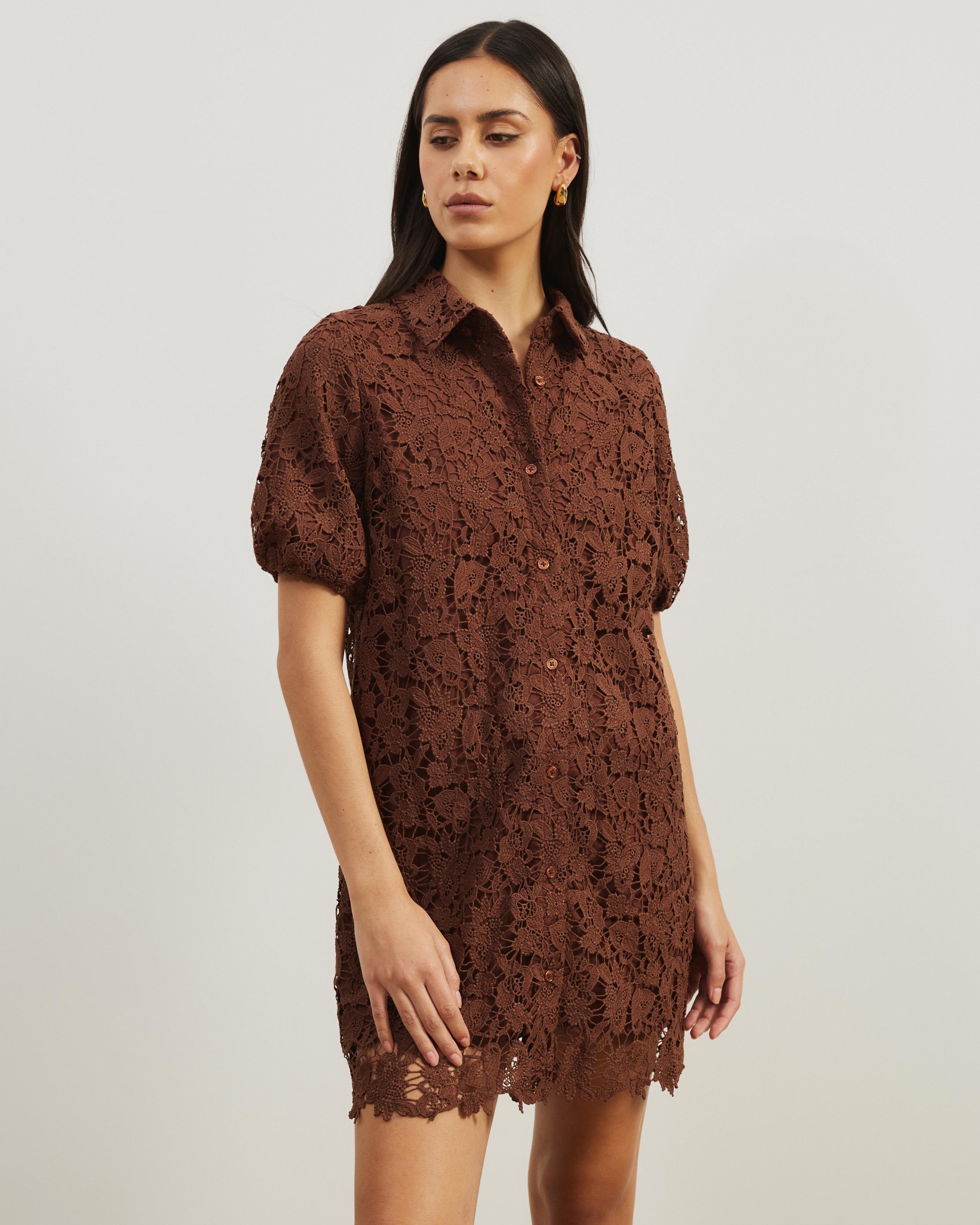 Rio Broderie Shirt Dress
