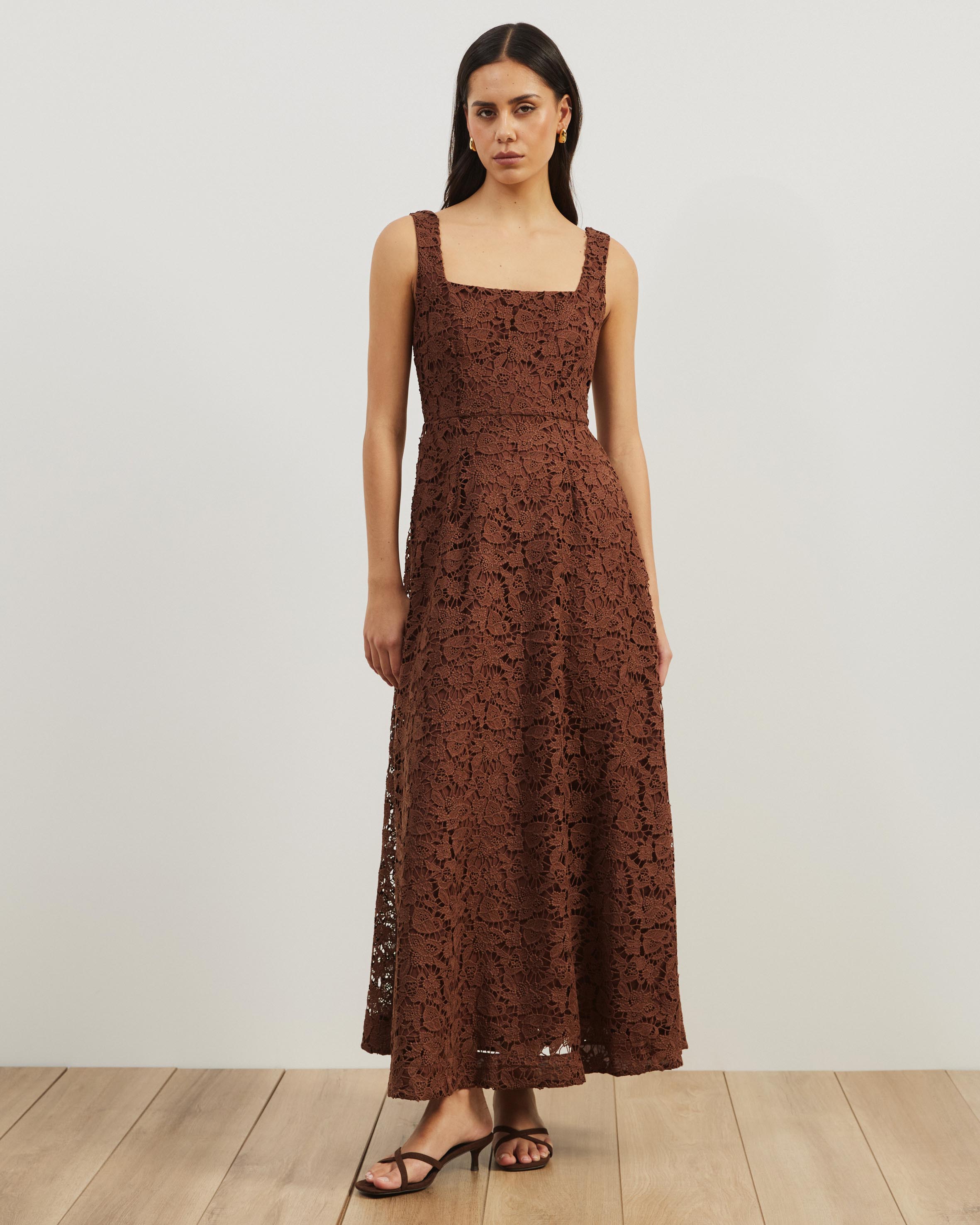 Rio Broderie Lace Midi Dress