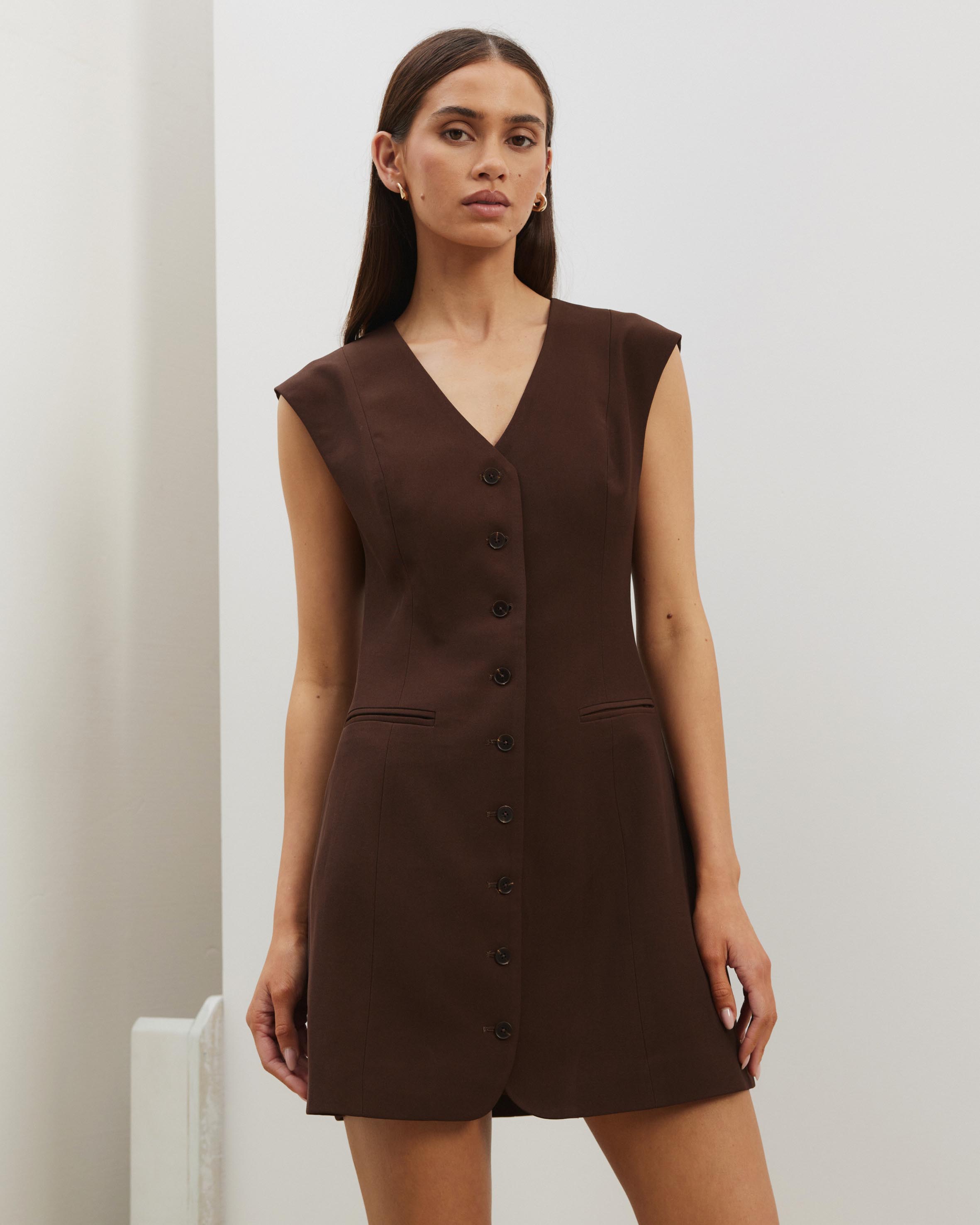 Cap Sleeve Button-Down Mini Dress
