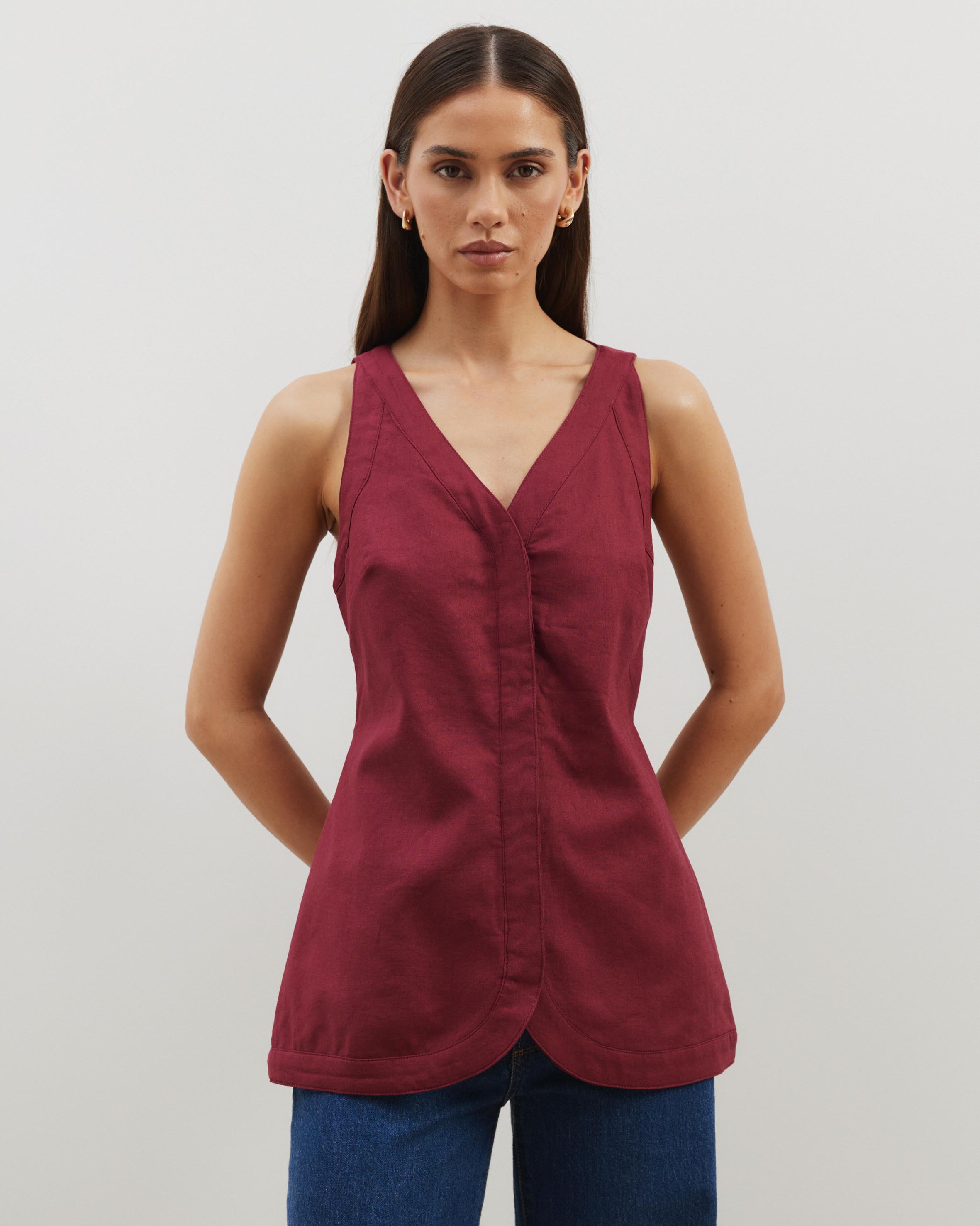 Maura V-Neck Longline Vest