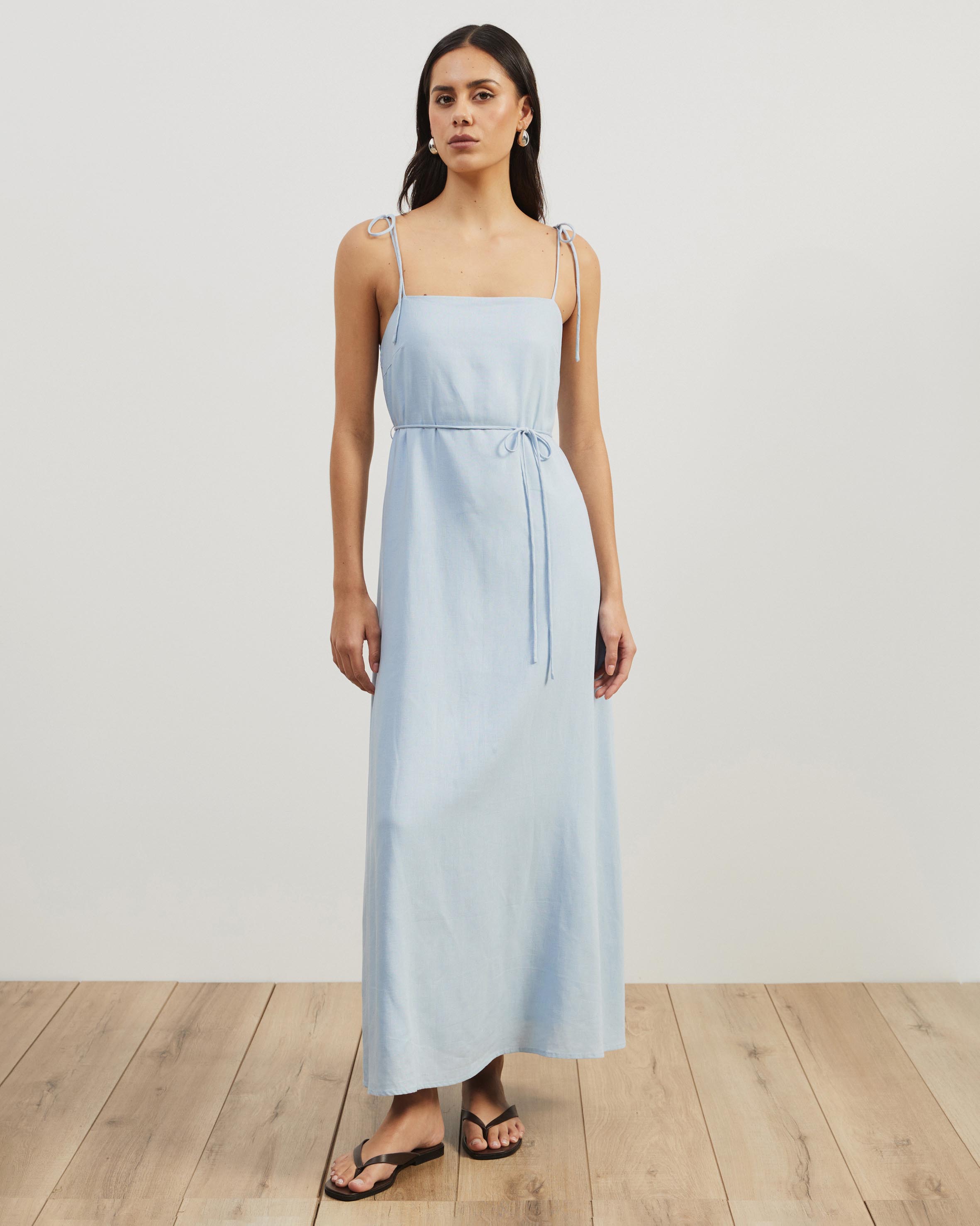 Tie Shoulder Maxi Dress