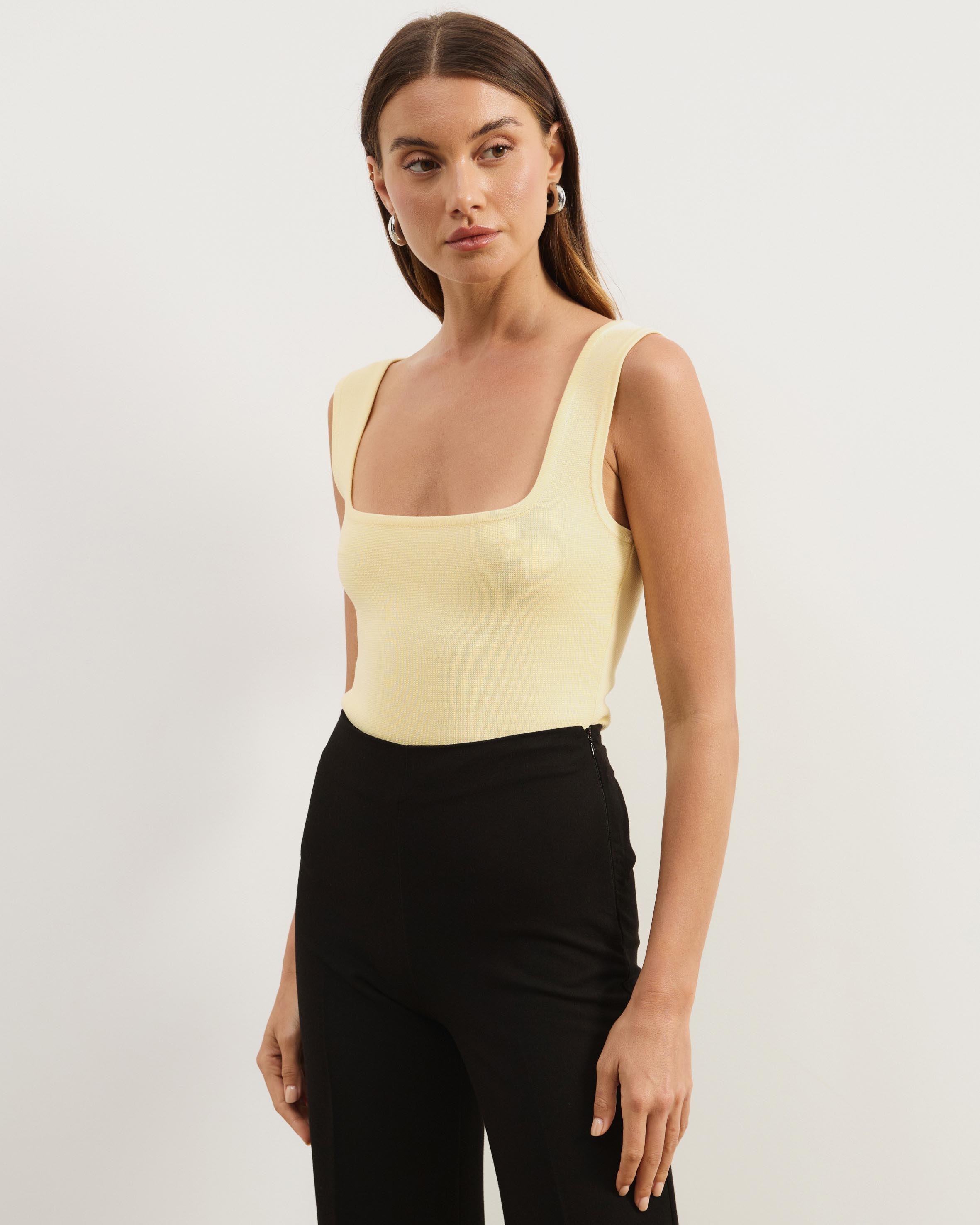 Gia Square Neck Knit Top