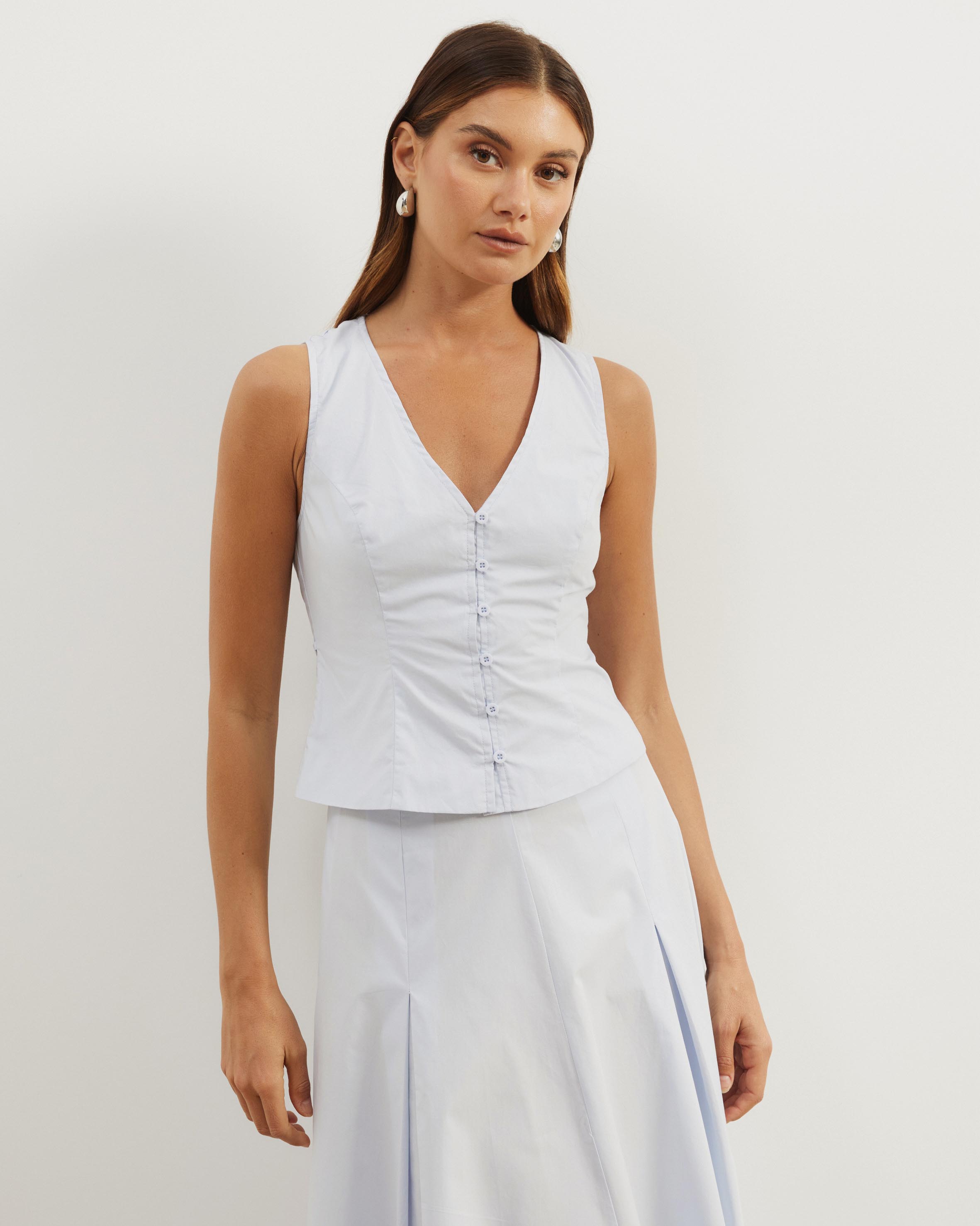 Maren Cotton Tie Back Vest Top
