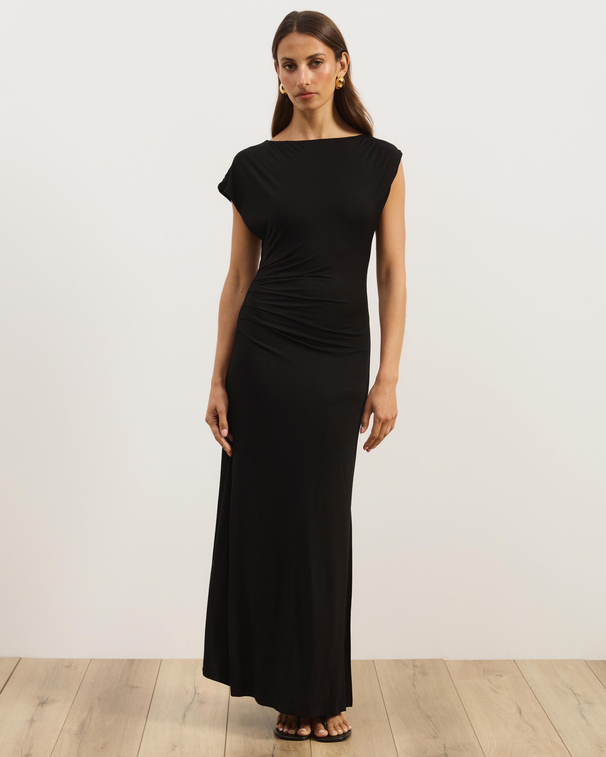 Ruth Jersey Midi Dress With Side Split