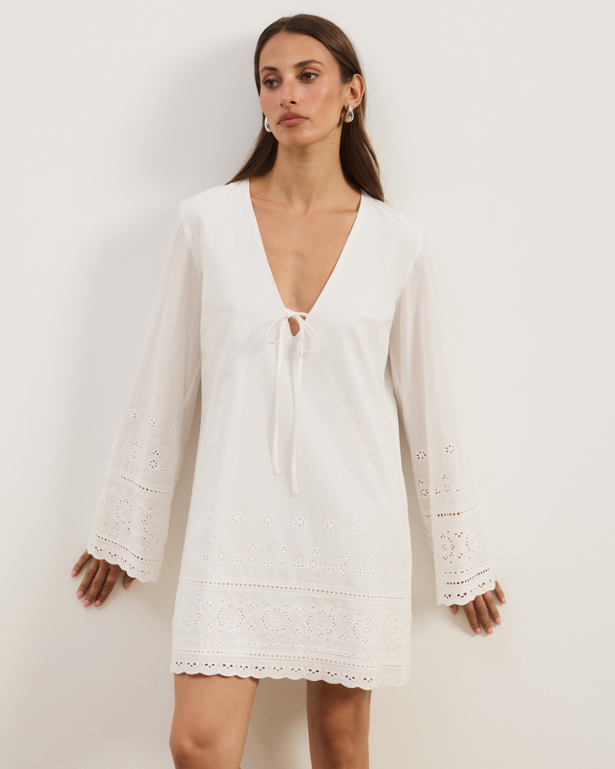 Alani Broderie LS Mini Dress